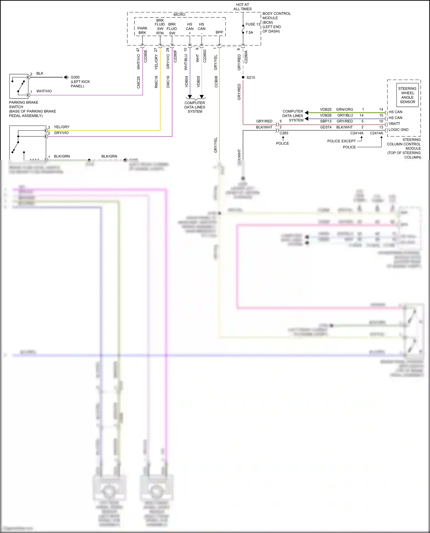 Wiring diagram park brk for Ford Explorer V facelift (2015-2018) (1 of 2)