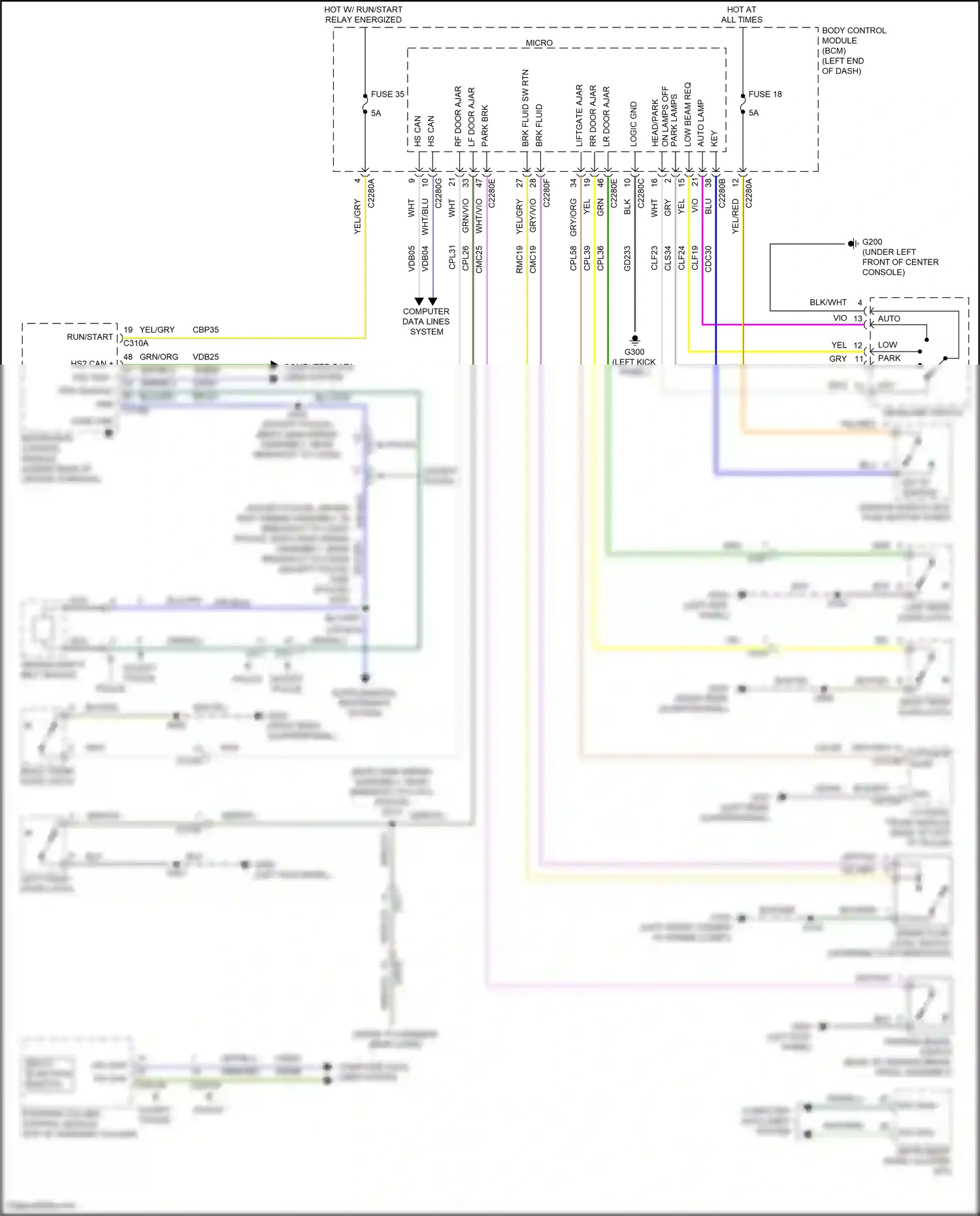 Wiring diagram right front door latch for Ford Explorer V facelift (2015-2018) (1 of 6)