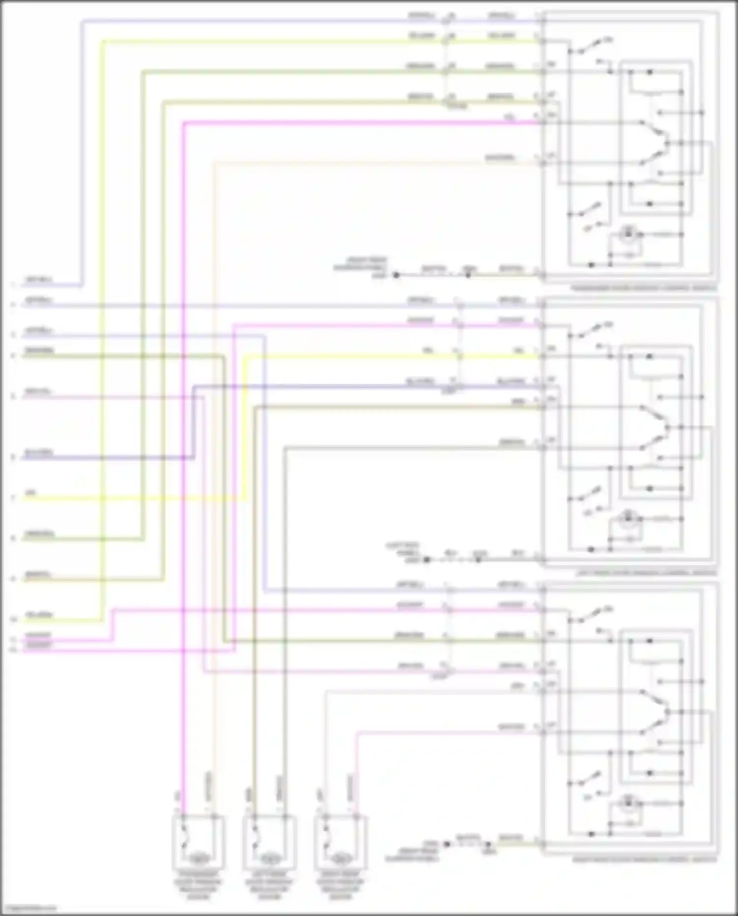 Wiring diagram right rear door window control switch for Ford Explorer V facelift (2015-2018) (3 of 4)