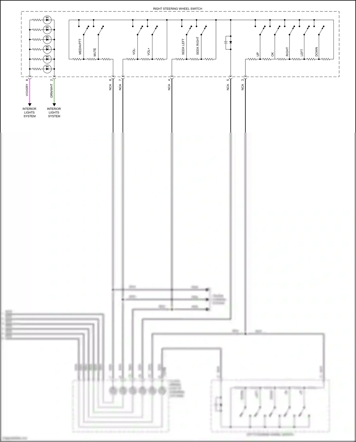 Wiring diagram right steering wheel switch for Ford Explorer V facelift (2015-2018) (6 of 10)