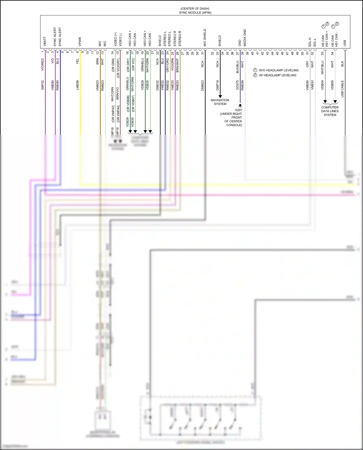 Wiring diagram vio/grn for Ford Explorer V facelift (2015-2018) (10 of 57)
