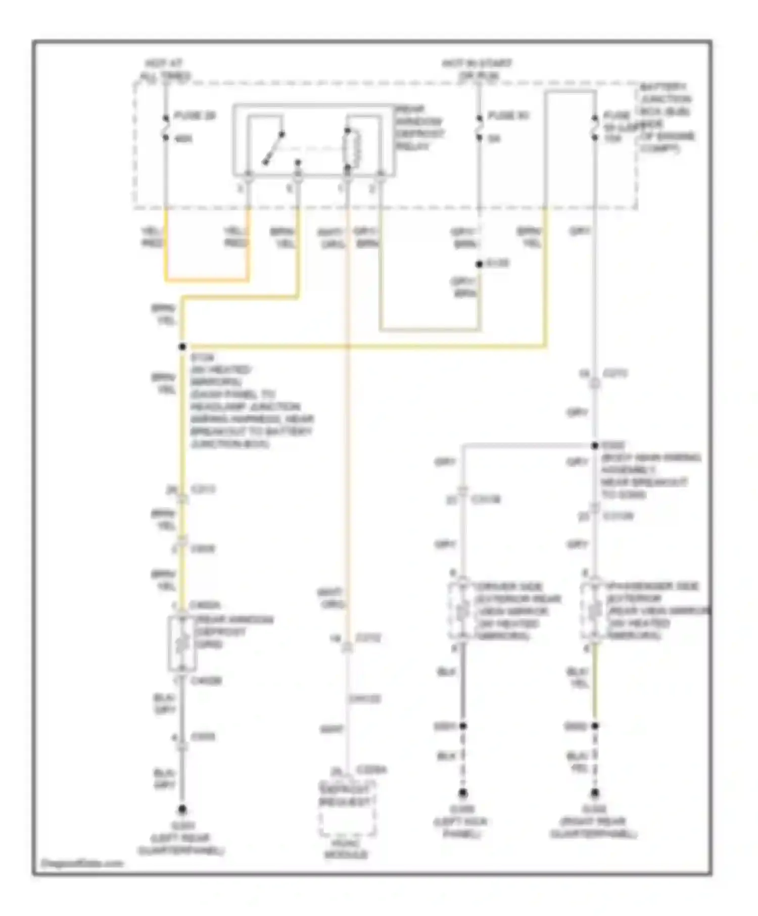 Explorer Ford V (2010-2015): Defoggers circuit