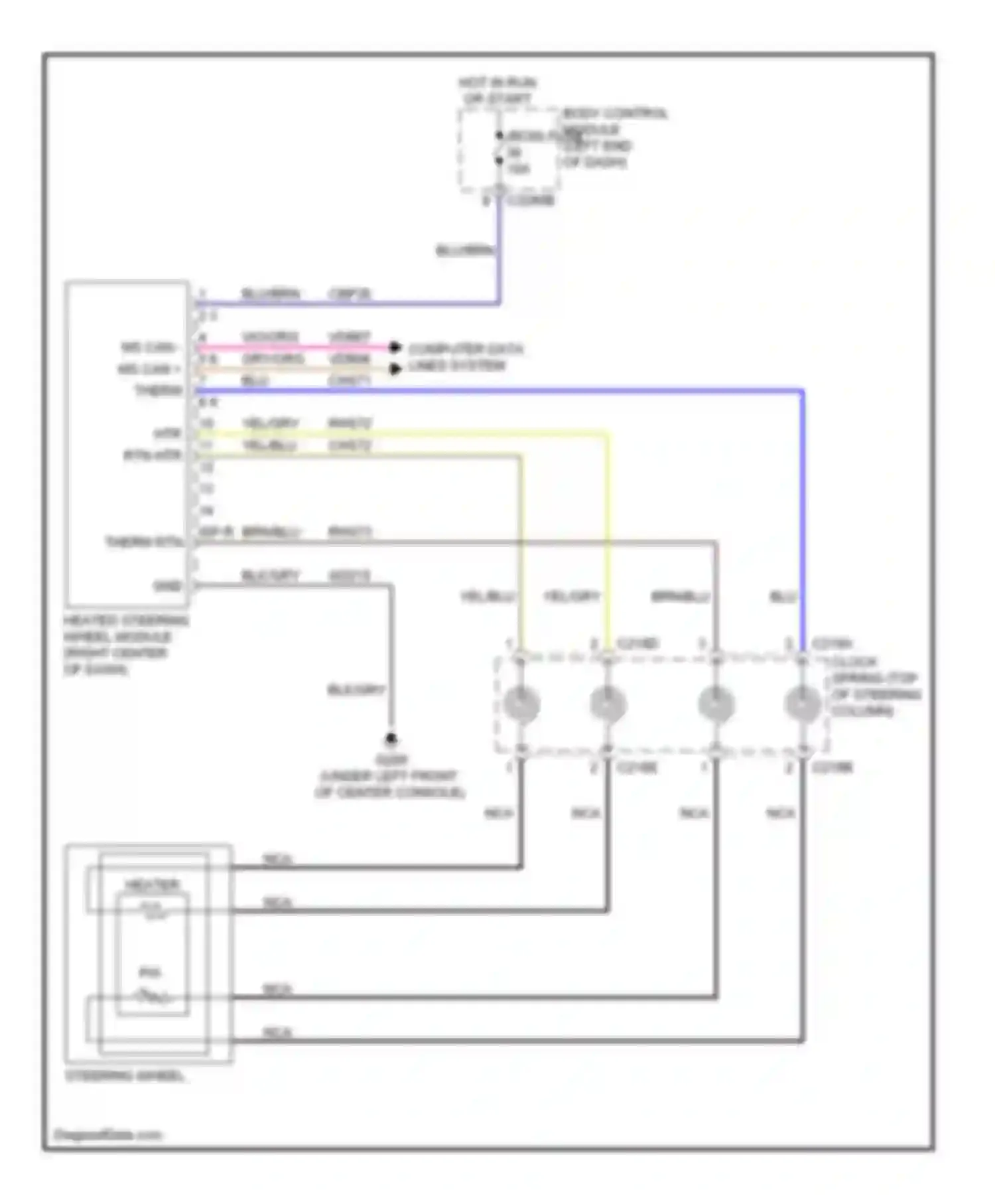 Explorer Ford V (2010-2015): Heated steering wheel circuit