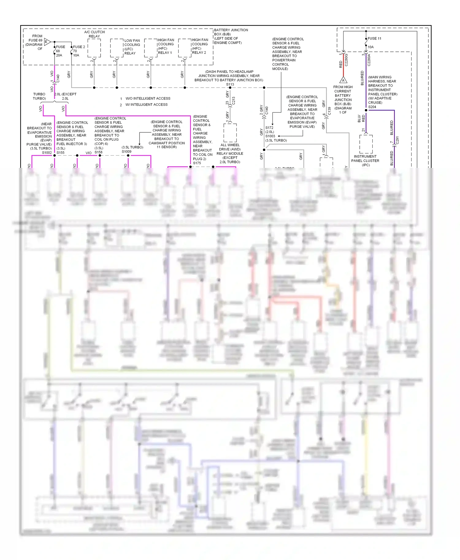 Wiring diagram 2.0l for Ford Explorer V (2010-2015) (3 of 3)