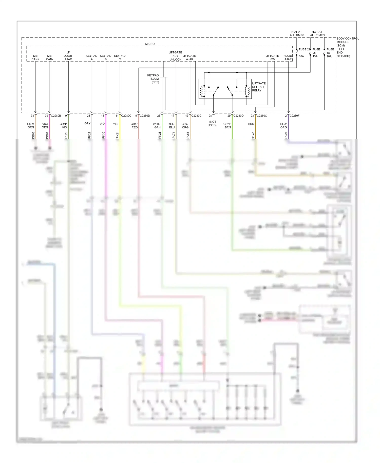 Wiring diagram 3/4 5/6 7/8 for Ford Explorer V (2010-2015) (1 of 2)