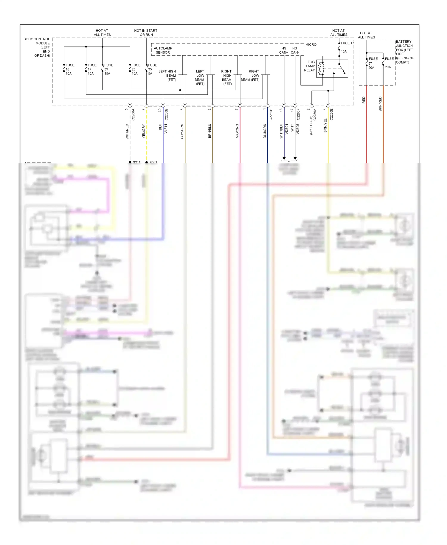 Ford Explorer V (2010-2015) hvac module (automatic a/c) wiring diagram  (1 of 2)