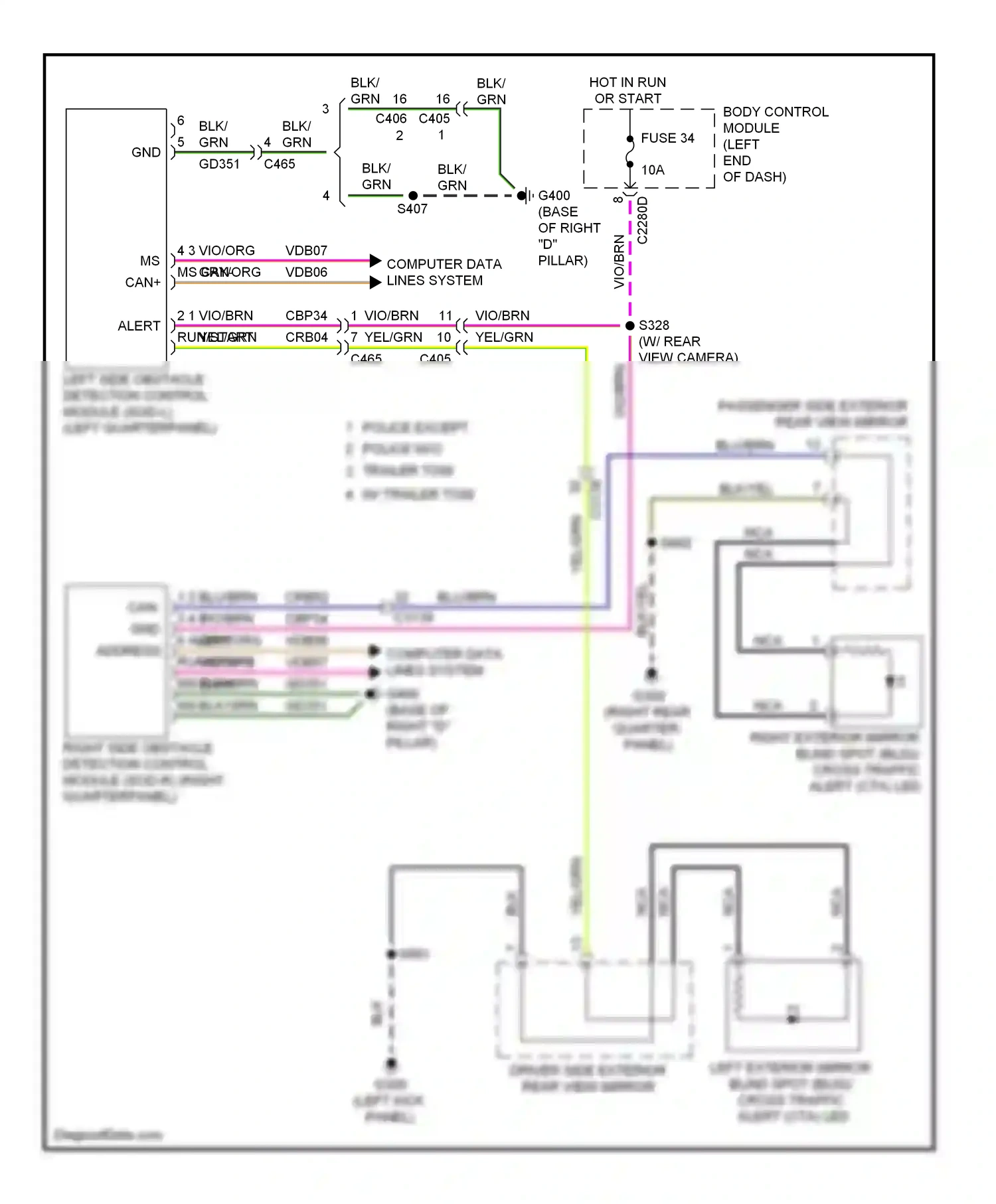 Ford Explorer V (2010-2015) (left kick panel) wiring diagram  (12 of 36)