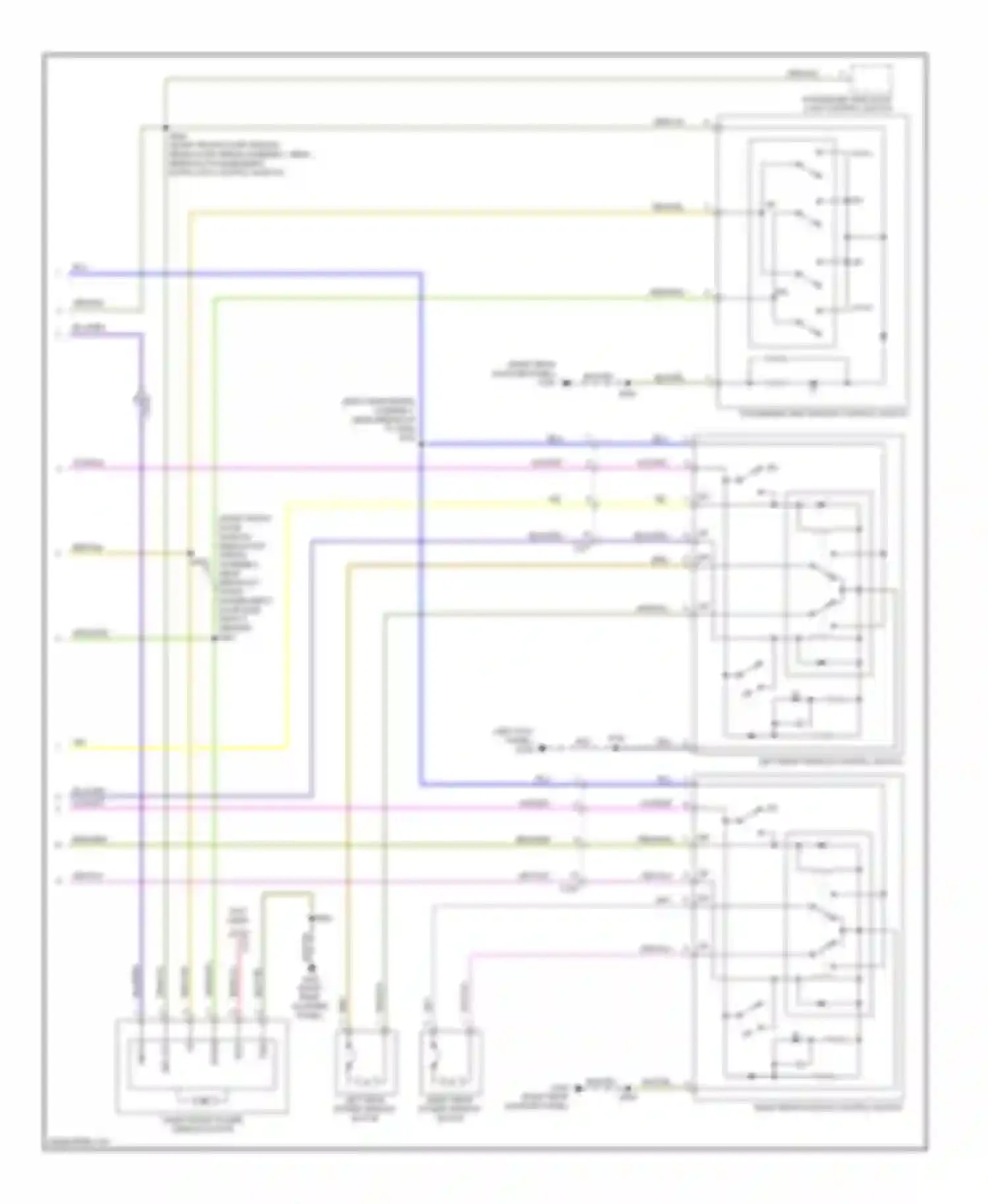 Wiring diagram passenger side window control switch for Ford Explorer V (2010-2015) (3 of 3)