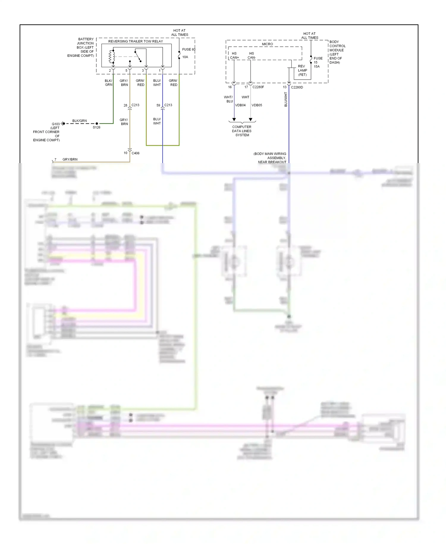 Ford Explorer V (2010-2015) reversing wiring diagram  (1 of 2)