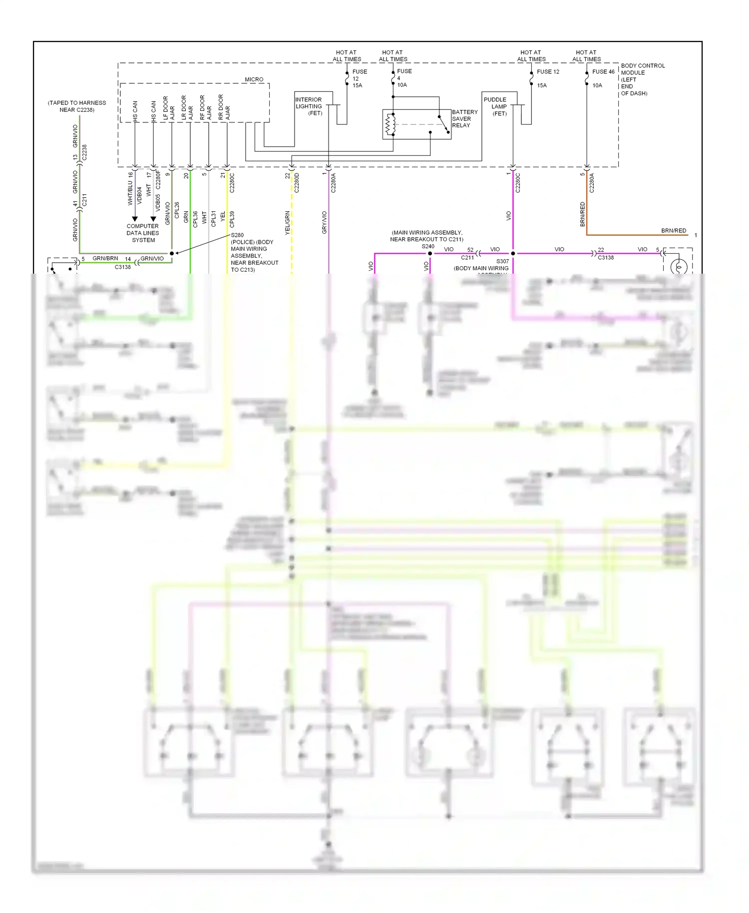 Wiring diagram rr door for Ford Explorer V (2010-2015) (1 of 1)