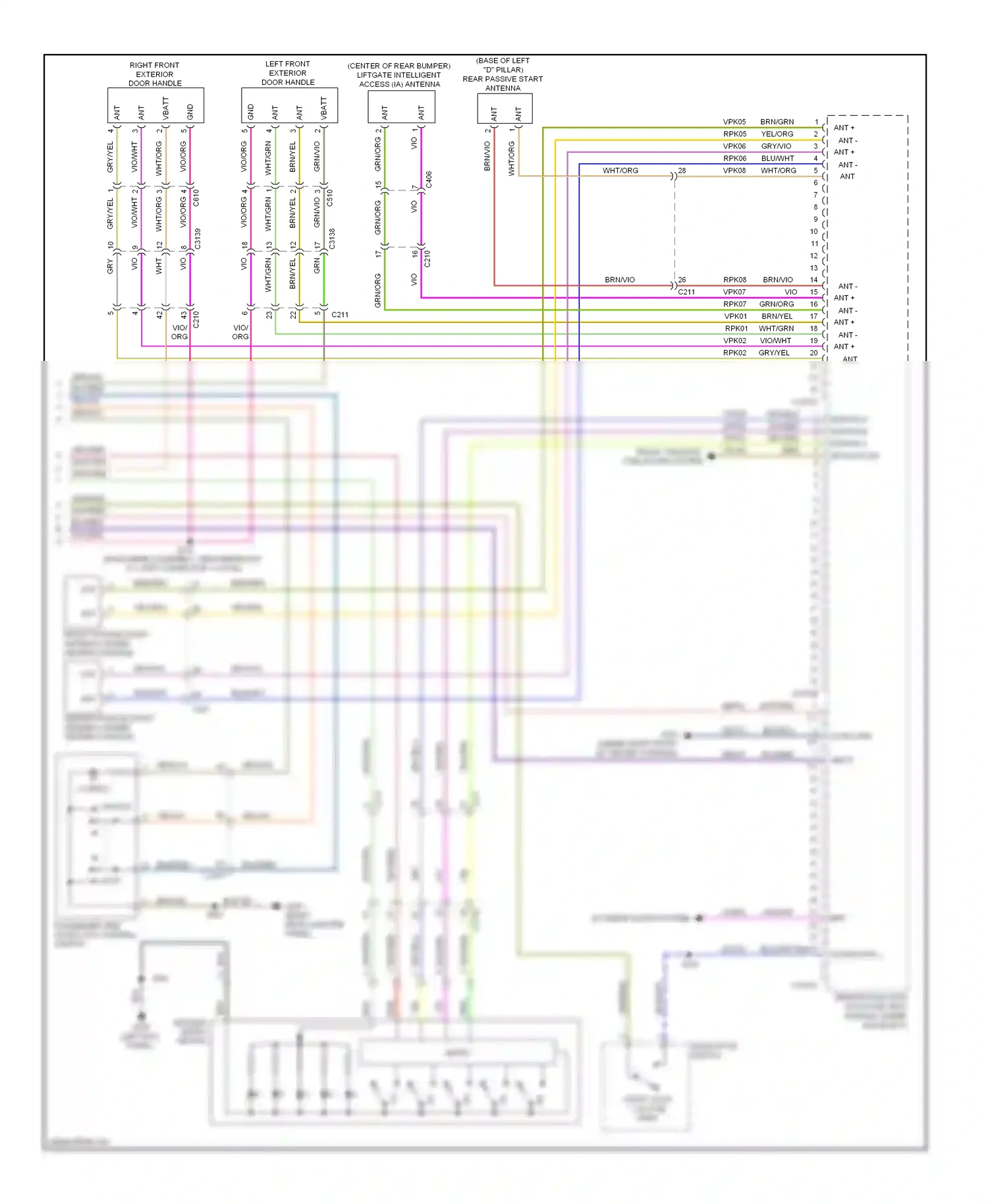 Wiring diagram trunk, tailgate, fuel doors system for Ford Explorer V (2010-2015) (4 of 6)