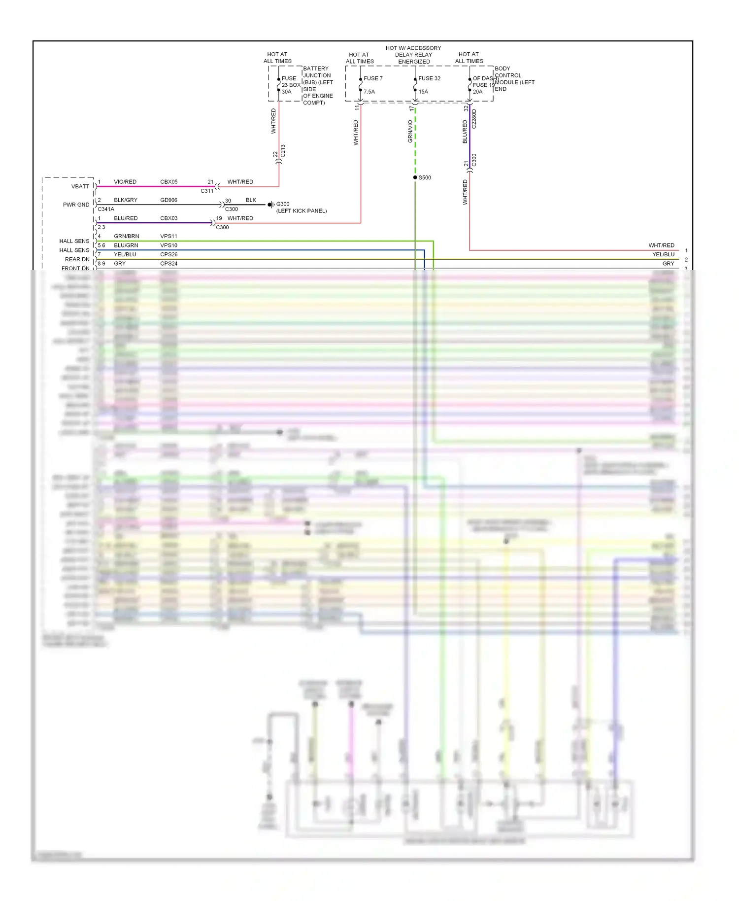 Ford Explorer V (2010-2015) up/down wiring diagram  (1 of 2)