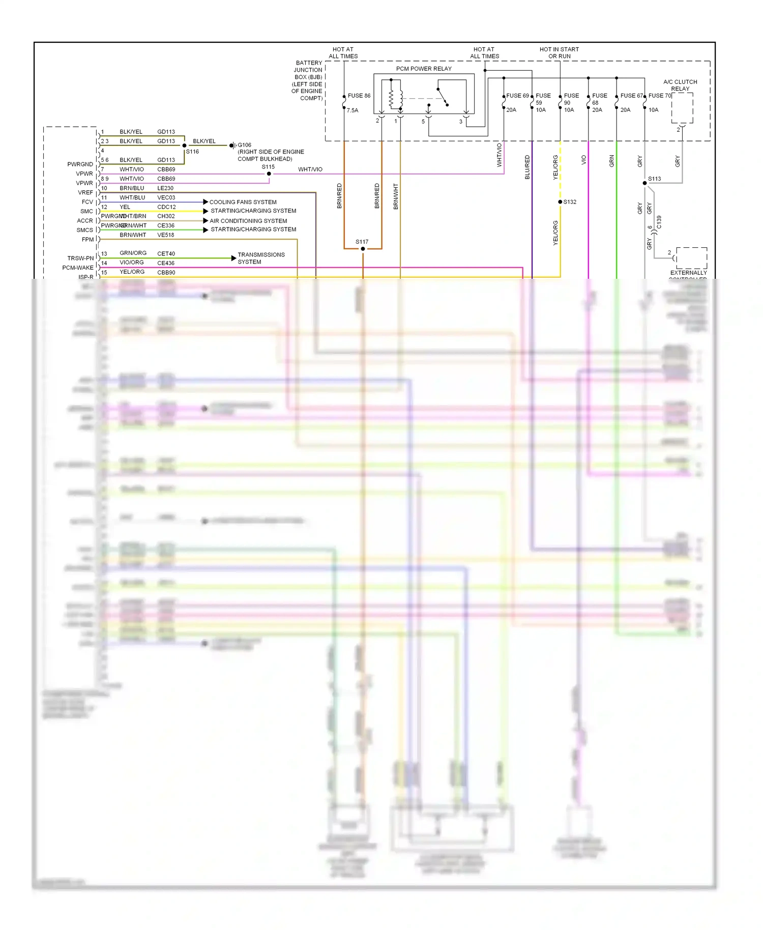 Wiring diagram vio/grn for Ford Explorer V (2010-2015) (5 of 42)
