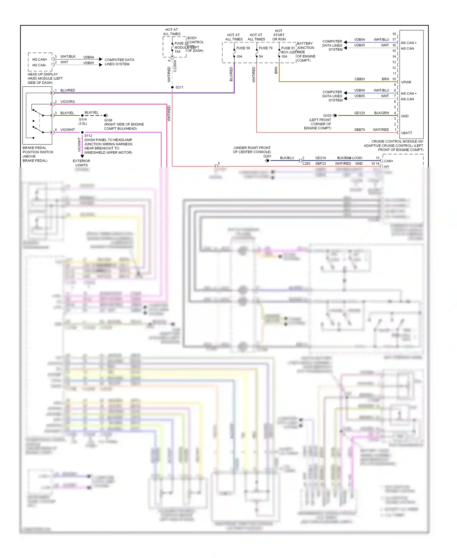 Wiring diagram vio/grn for Ford Explorer V (2010-2015) (2 of 42)