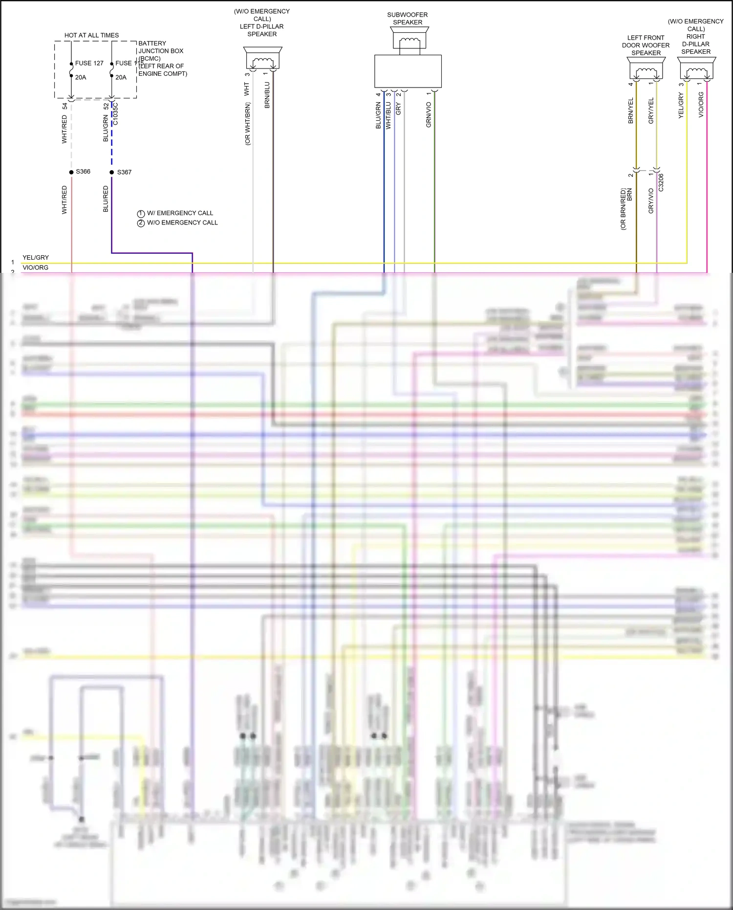 Ford Explorer VI facelift (2022-2024) audio digital signal processing (dsp) module) wiring diagram  (3 of 6)