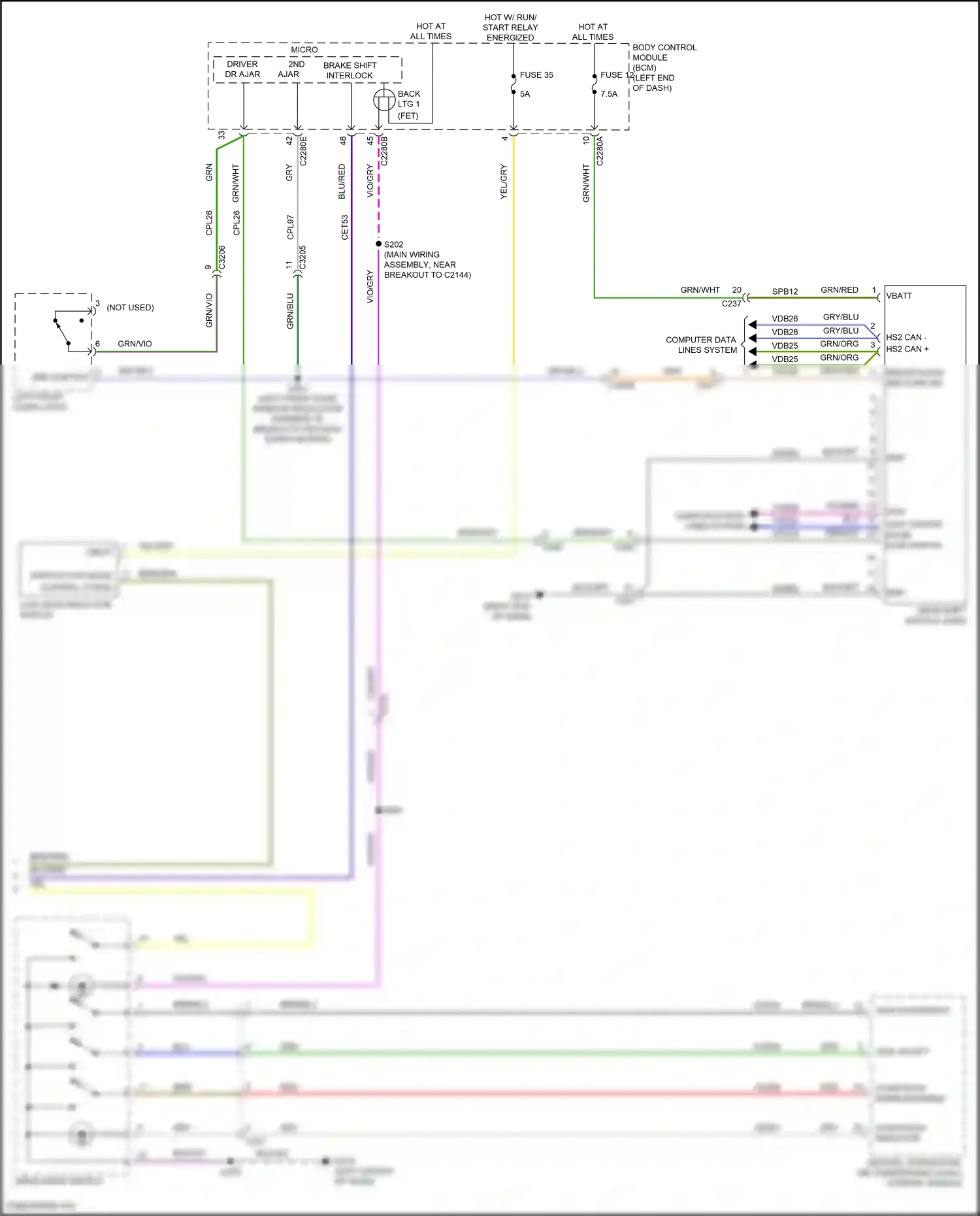 Wiring diagram brn/blu for Ford Explorer VI facelift (2022-2024) (96 of 102)