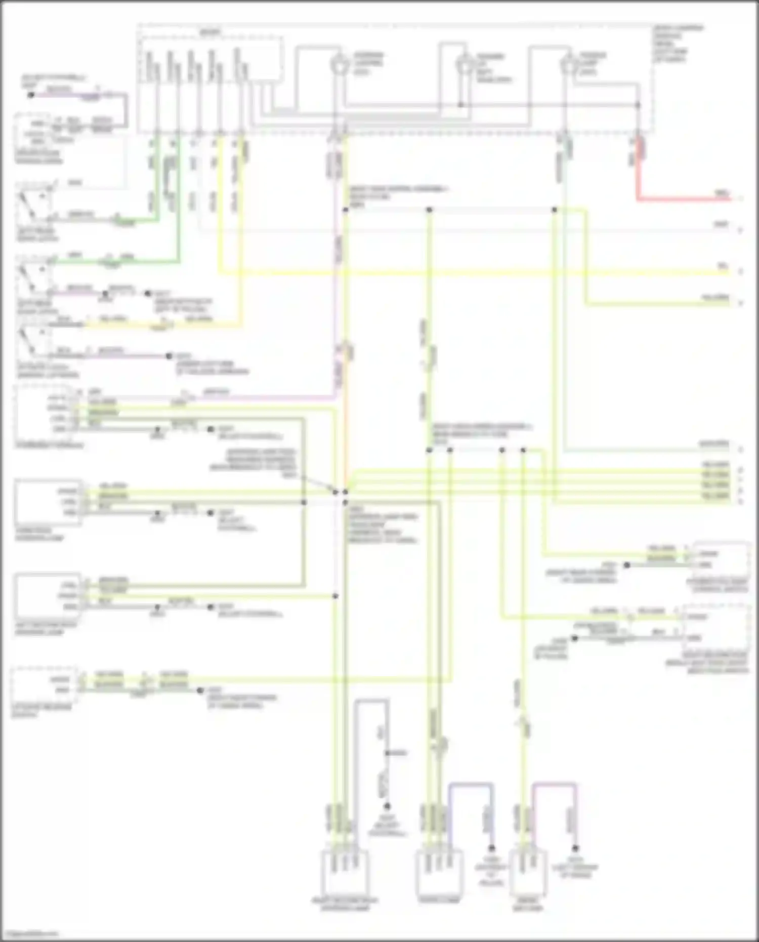 Wiring diagram left second row interior lamp for Ford Explorer VI facelift (2022-2024) (1 of 2)