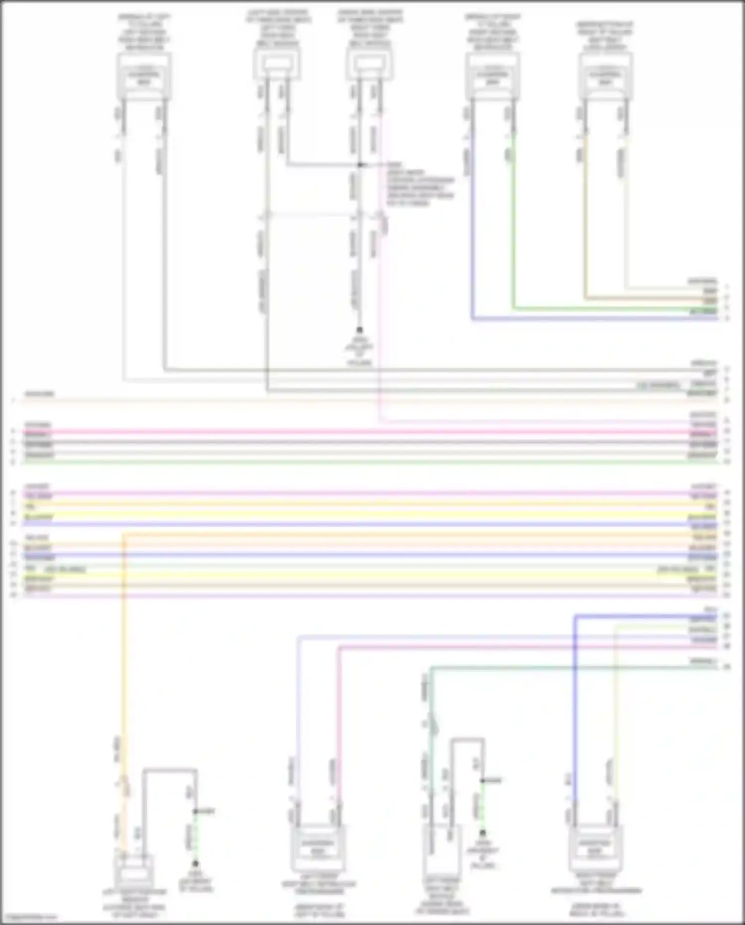 Wiring diagram left second row seat belt retractor for Ford Explorer VI facelift (2022-2024) (1 of 1)