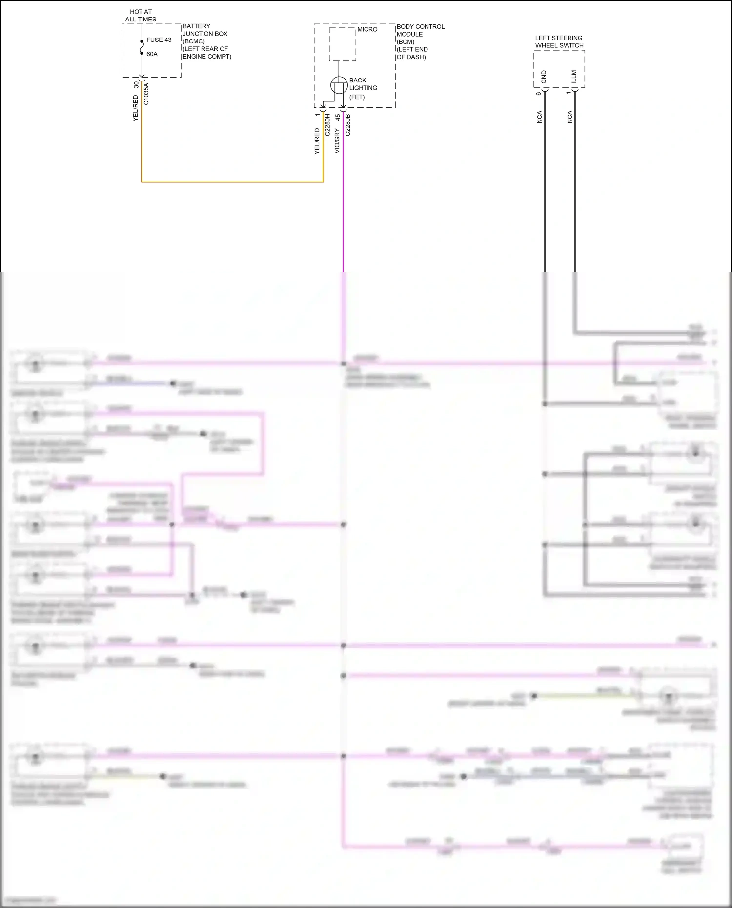 Wiring diagram left steering wheel switch for Ford Explorer VI facelift (2022-2024) (3 of 10)