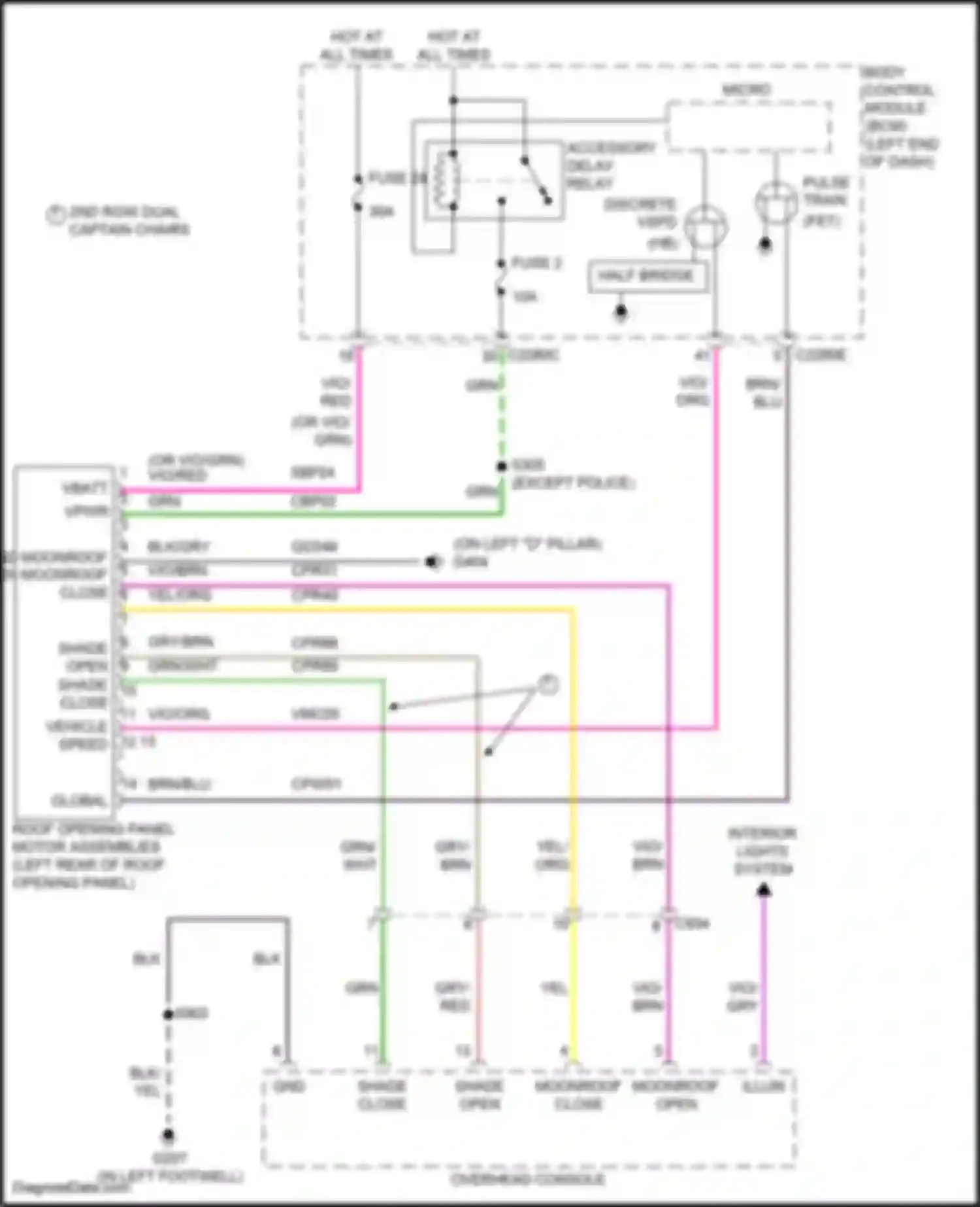Wiring diagram overhead console for Ford Explorer VI facelift (2022-2024) (5 of 6)