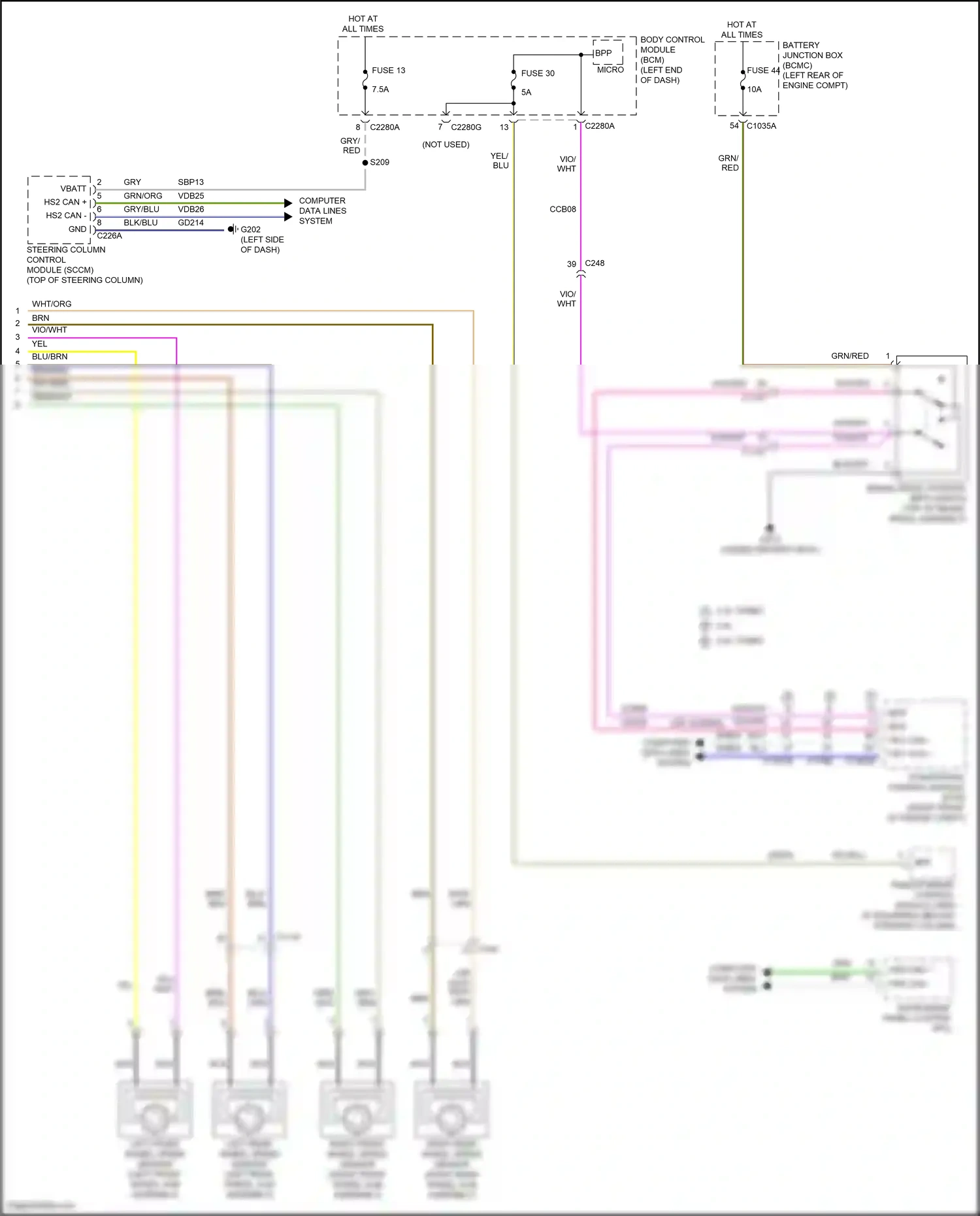 Ford Explorer VI facelift (2022-2024) steering column control module (sccm) wiring diagram  (1 of 22)
