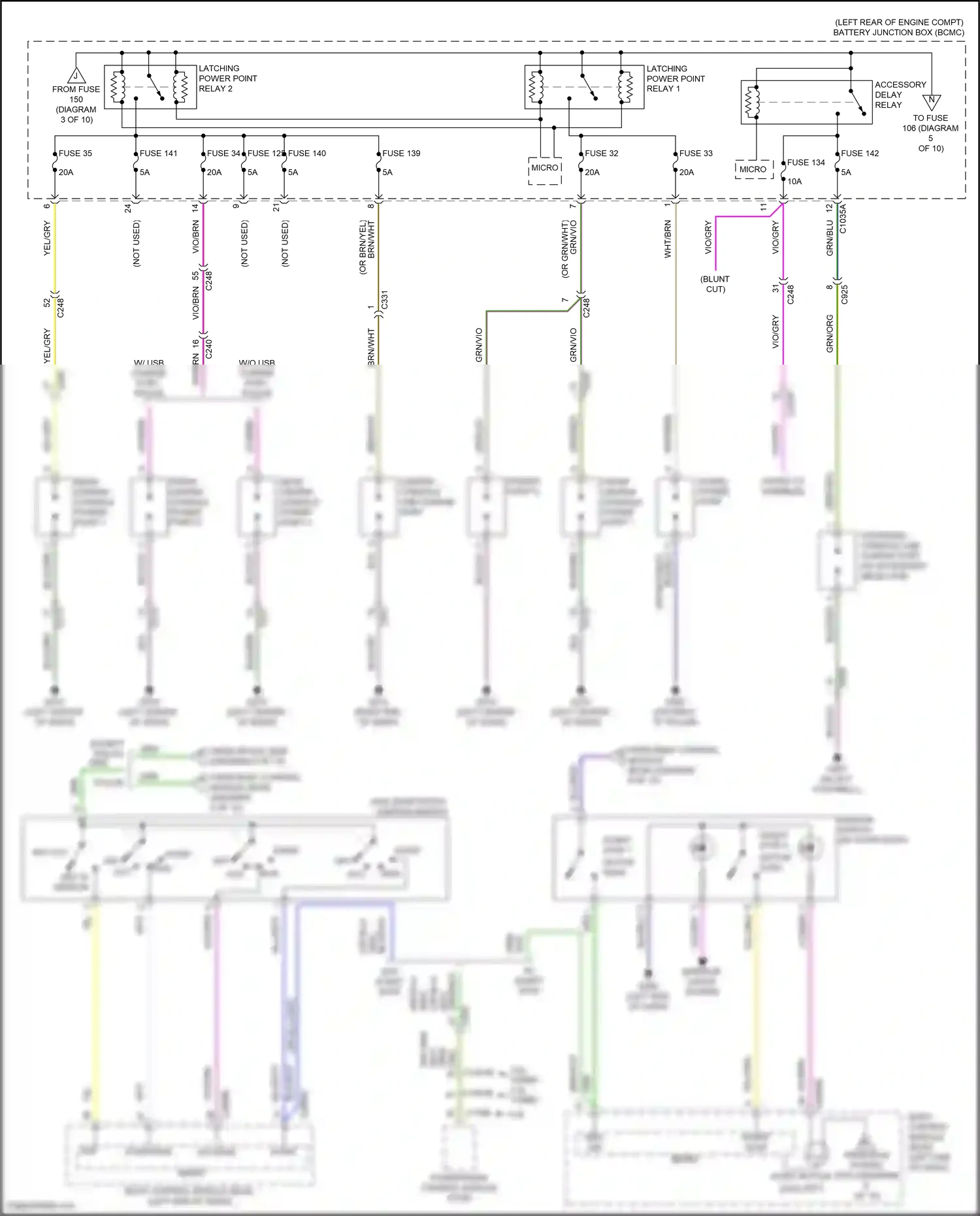 Wiring diagram vio/brn for Ford Explorer VI facelift (2022-2024) (3 of 68)