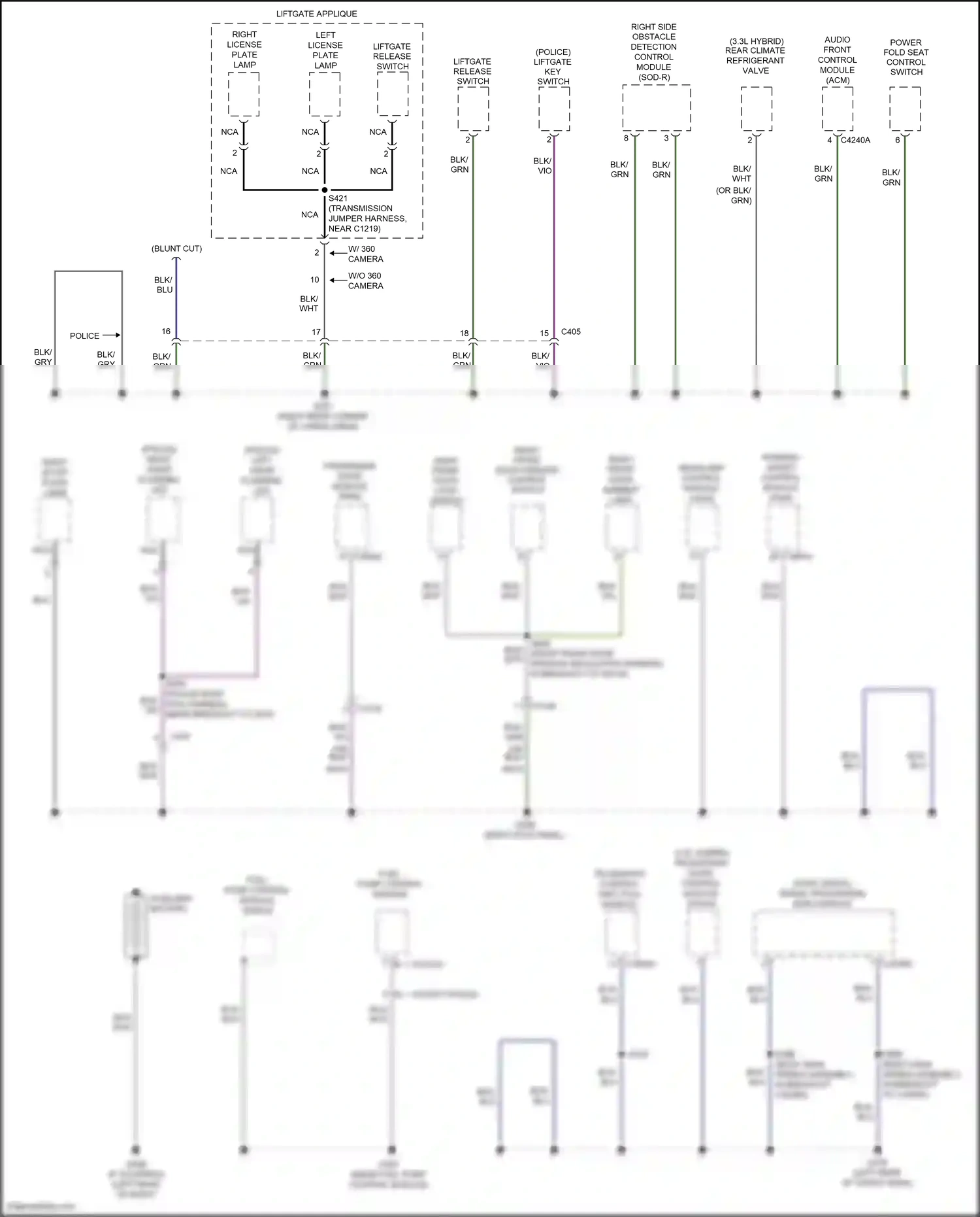 Wiring diagram auxiliary battery for Ford Explorer VI (2019-2024) (4 of 6)