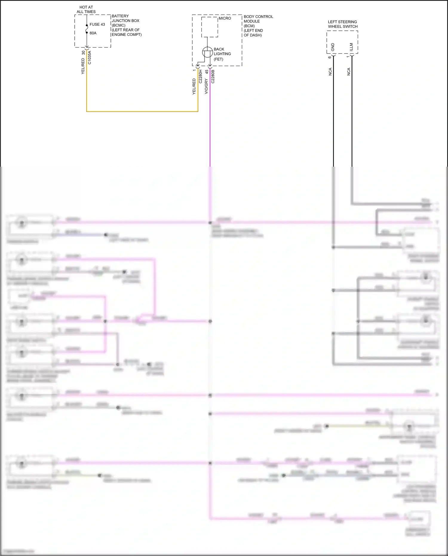 Wiring diagram blk/yel for Ford Explorer VI (2019-2024) (26 of 36)