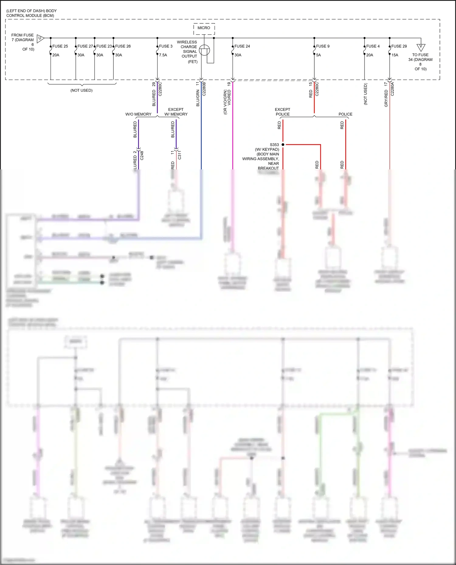 Wiring diagram blu/wht for Ford Explorer VI (2019-2024) (39 of 87)
