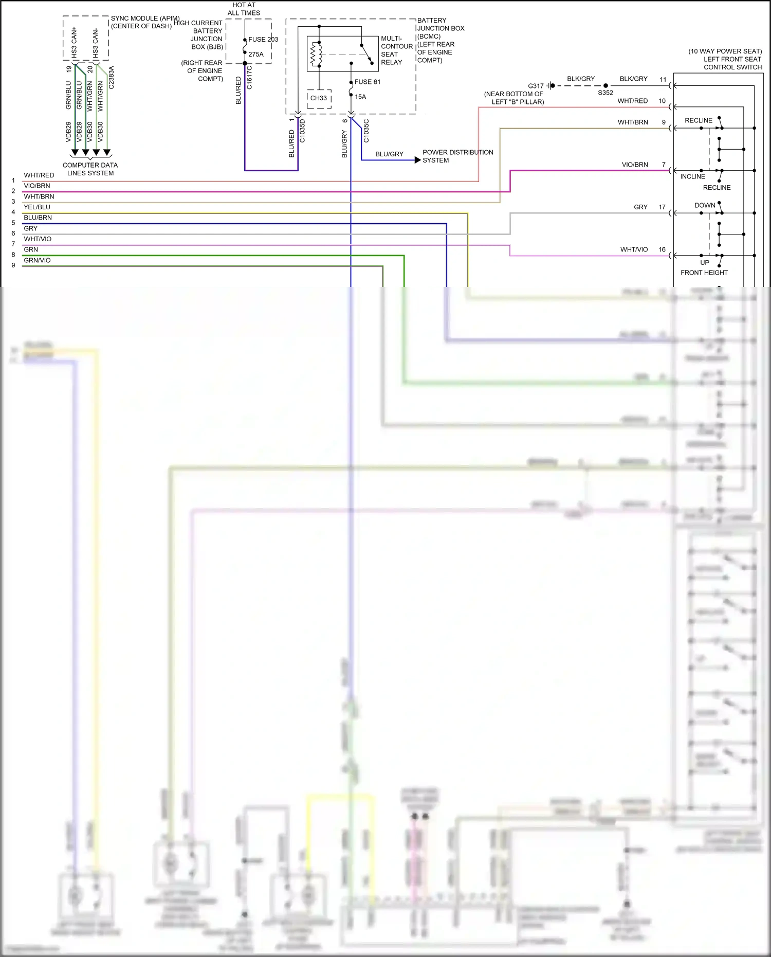 Wiring diagram gry/vio for Ford Explorer VI (2019-2024) (34 of 65)