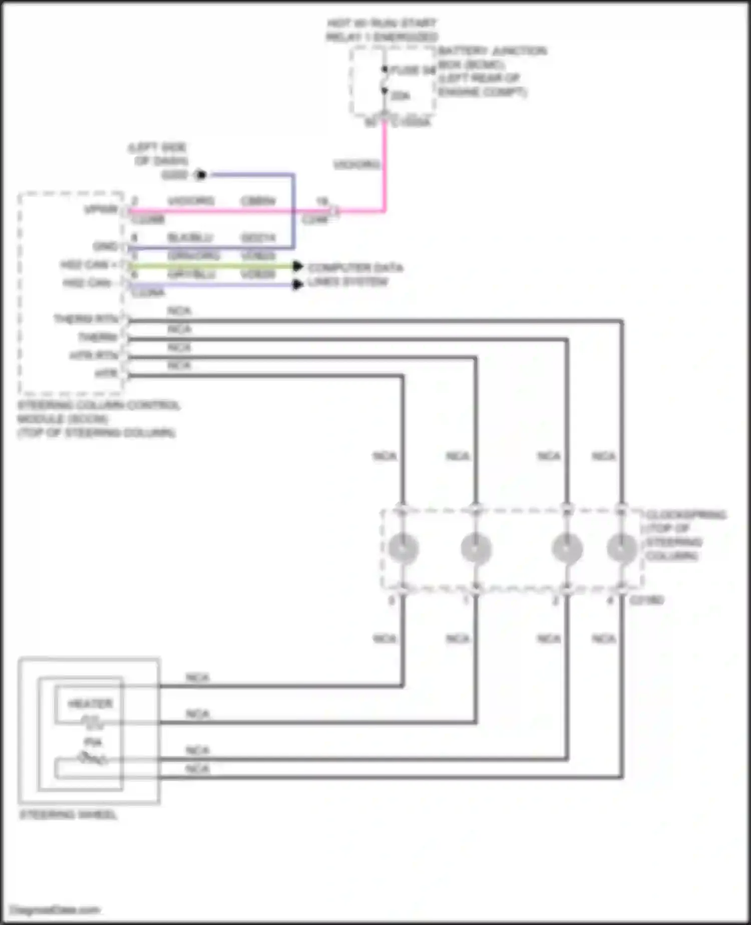 Wiring diagram hot w/ run/ start relay 1 energized for Ford Explorer VI (2019-2024) (2 of 2)