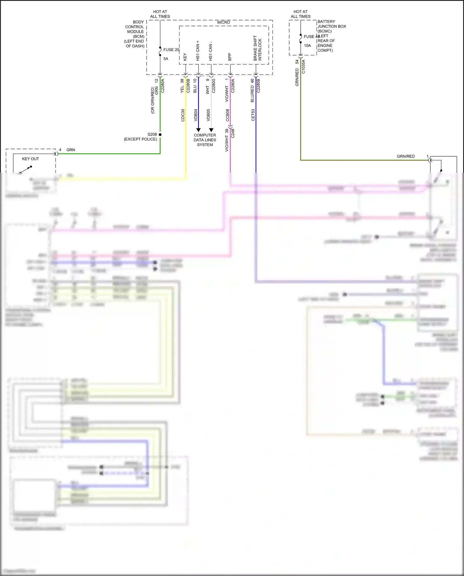Wiring diagram key out for Ford Explorer VI (2019-2024) (7 of 7)