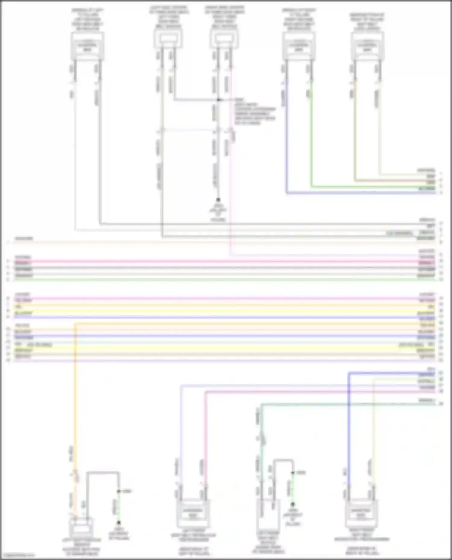 Wiring diagram left third row seat belt buckle for Ford Explorer VI (2019-2024) (2 of 2)