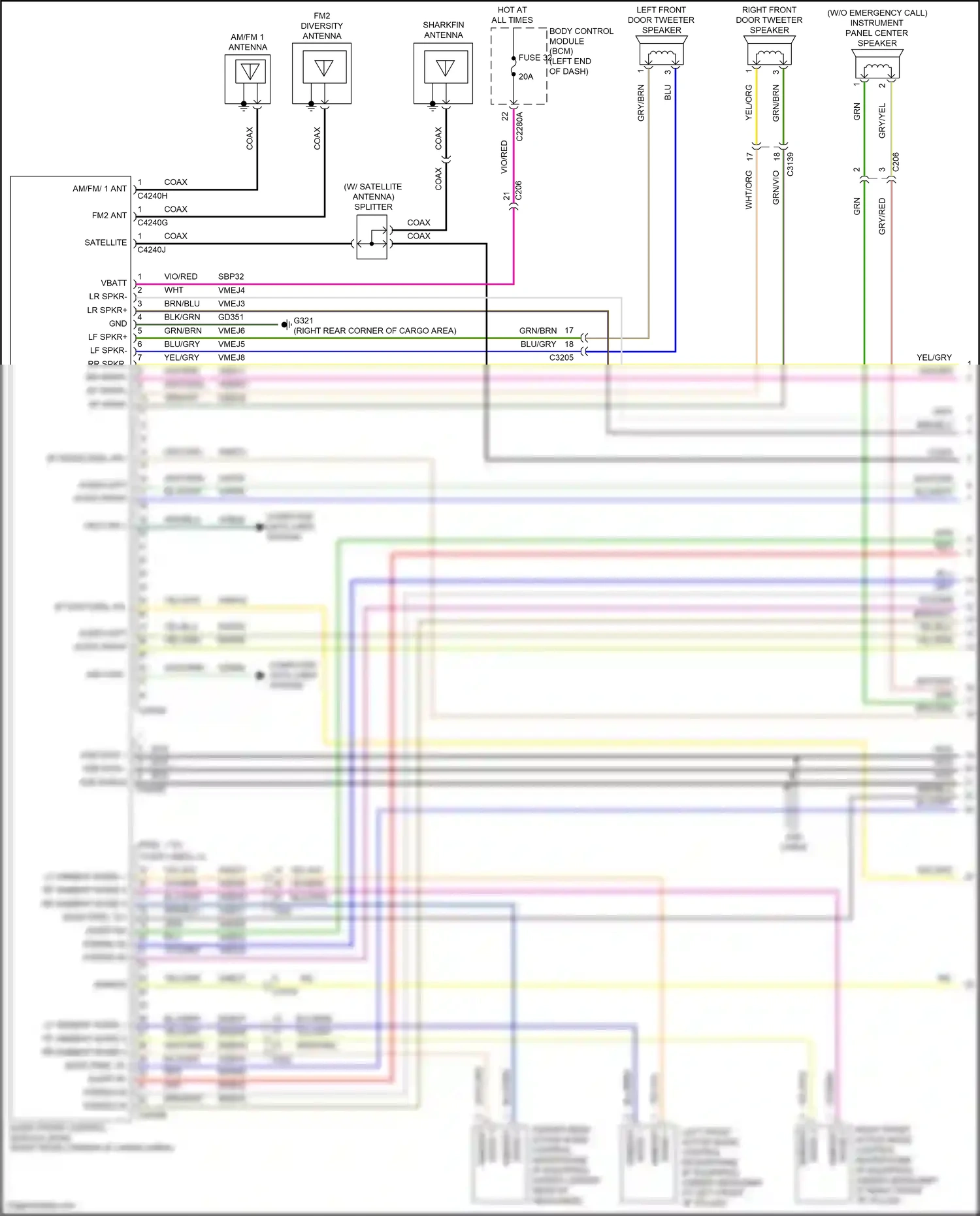 Wiring diagram lr spkr for Ford Explorer VI (2019-2024) (1 of 7)