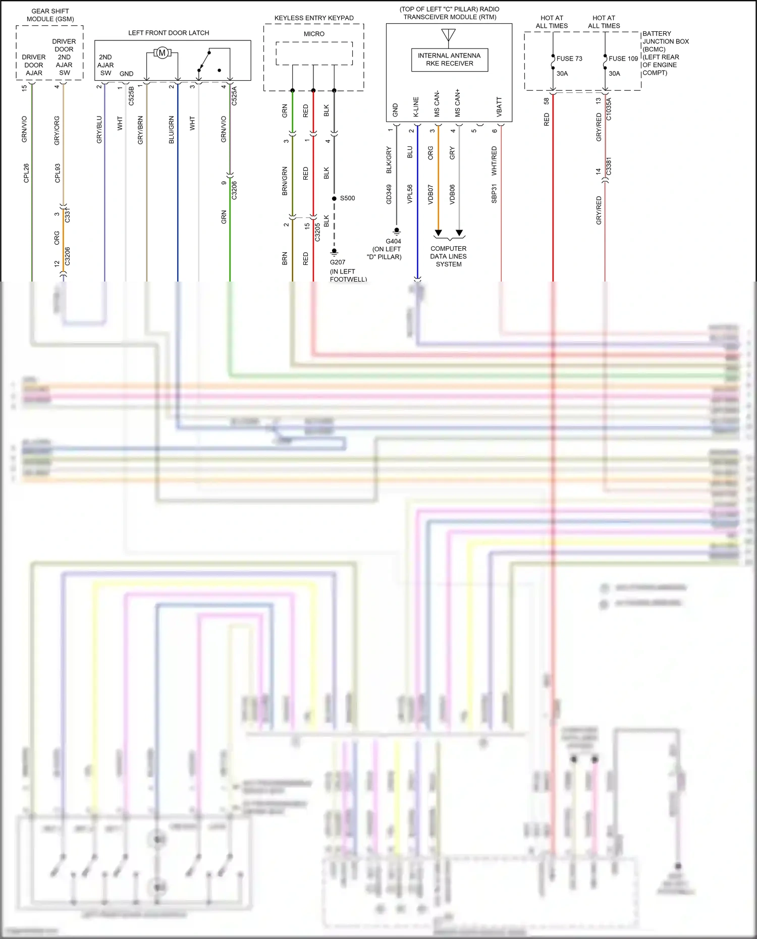 Ford Explorer VI (2019-2024) mem pos 2 wiring diagram  (1 of 3)