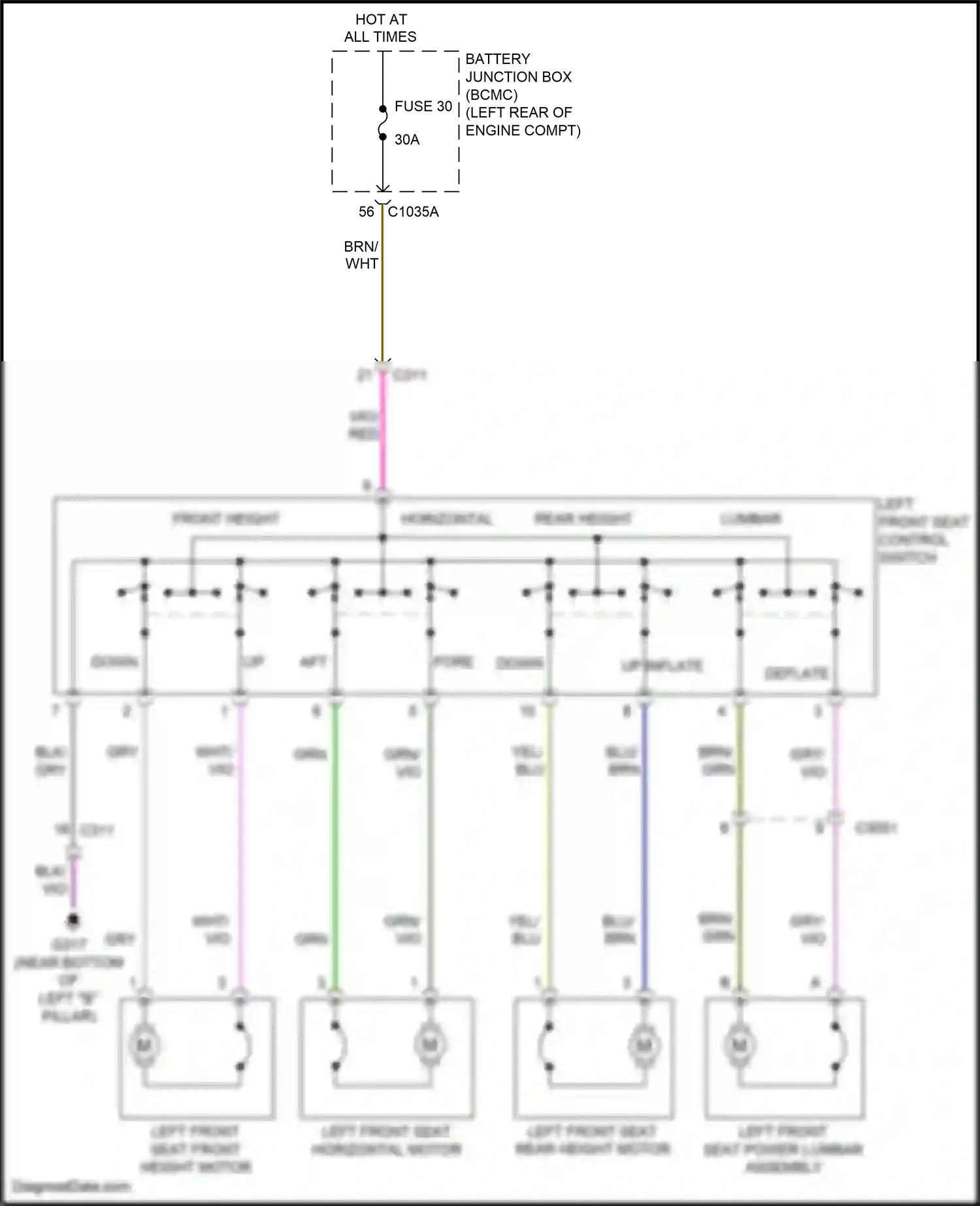 Wiring diagram rear height for Ford Explorer VI (2019-2024) (5 of 6)