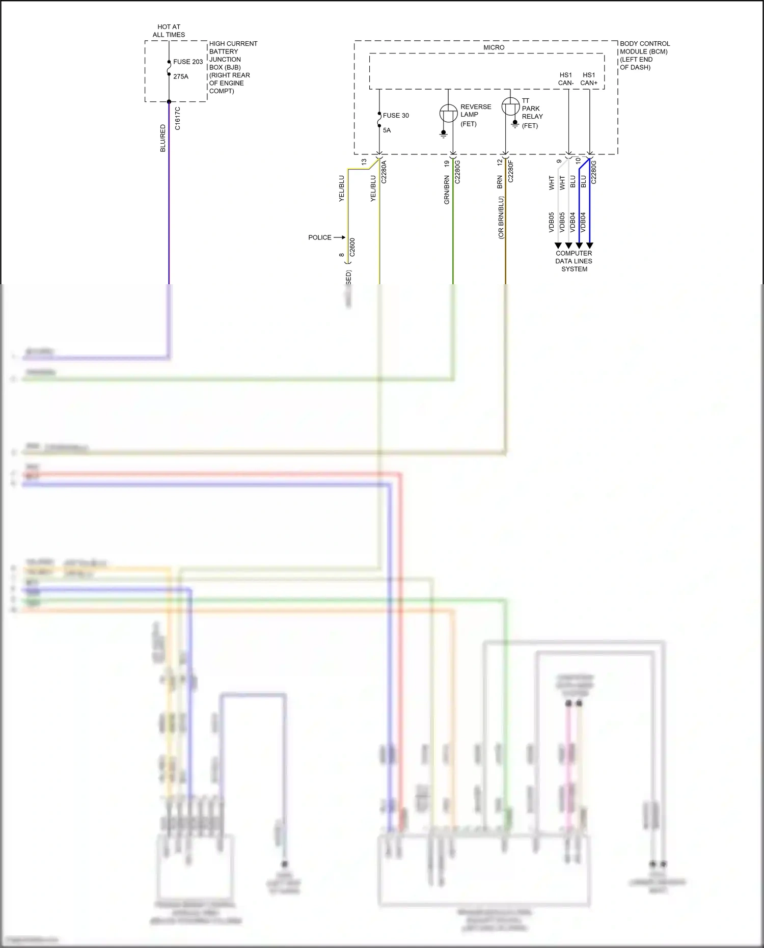 Wiring diagram rh turn/stop for Ford Explorer VI (2019-2024) (1 of 1)