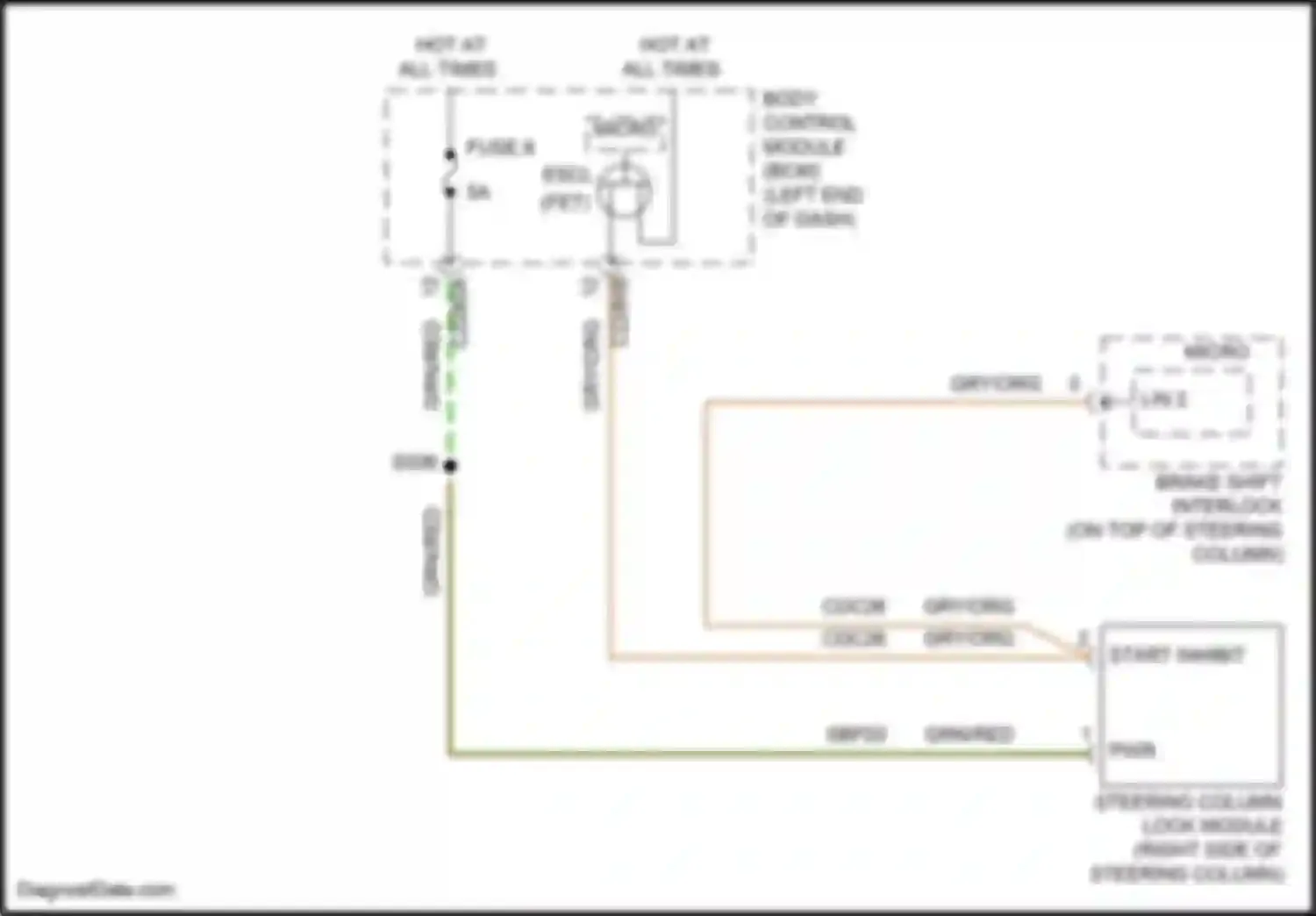 Wiring diagram steering column lock module for Ford Explorer VI (2019-2024) (6 of 6)