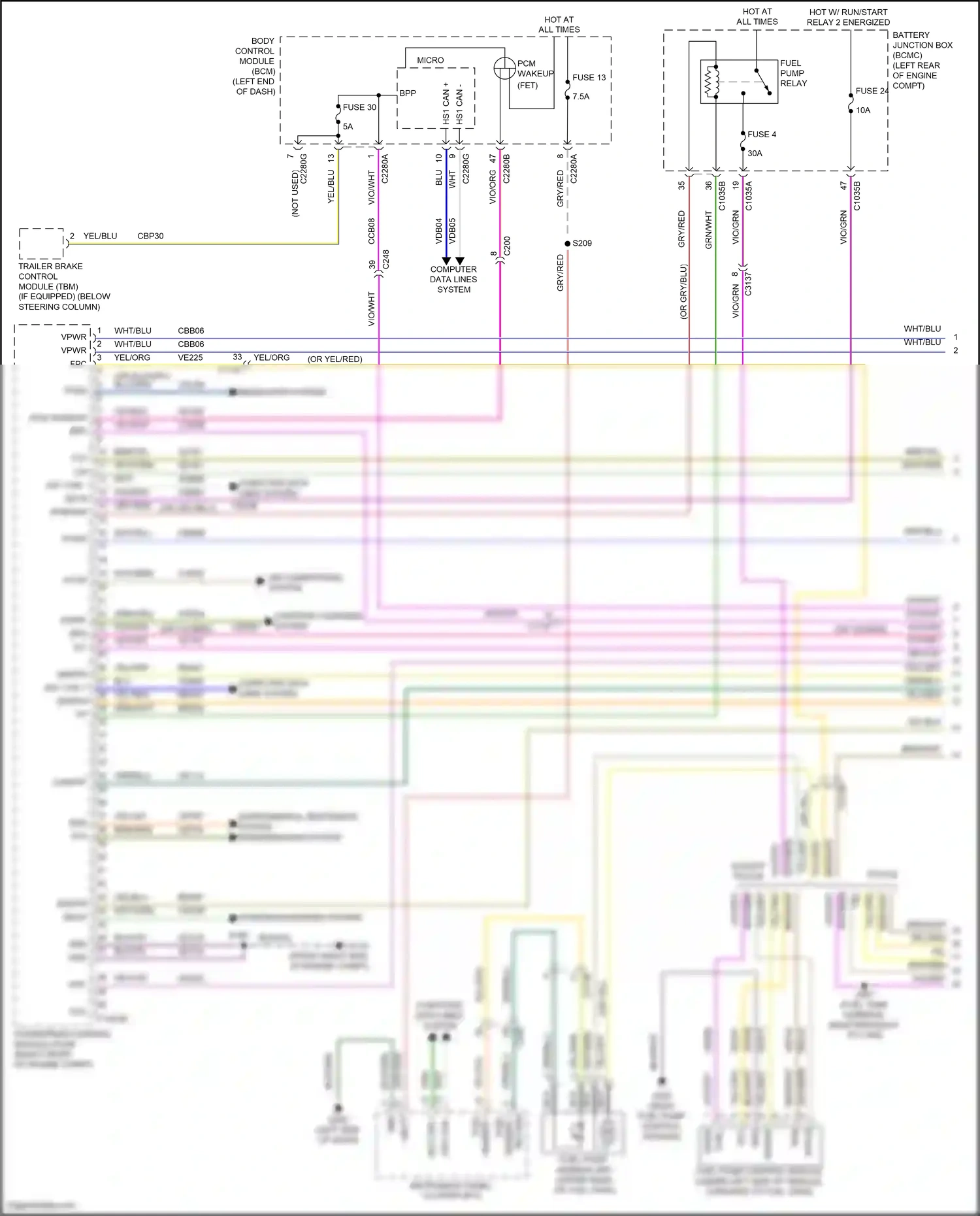 Wiring diagram vio/grn for Ford Explorer VI (2019-2024) (64 of 81)