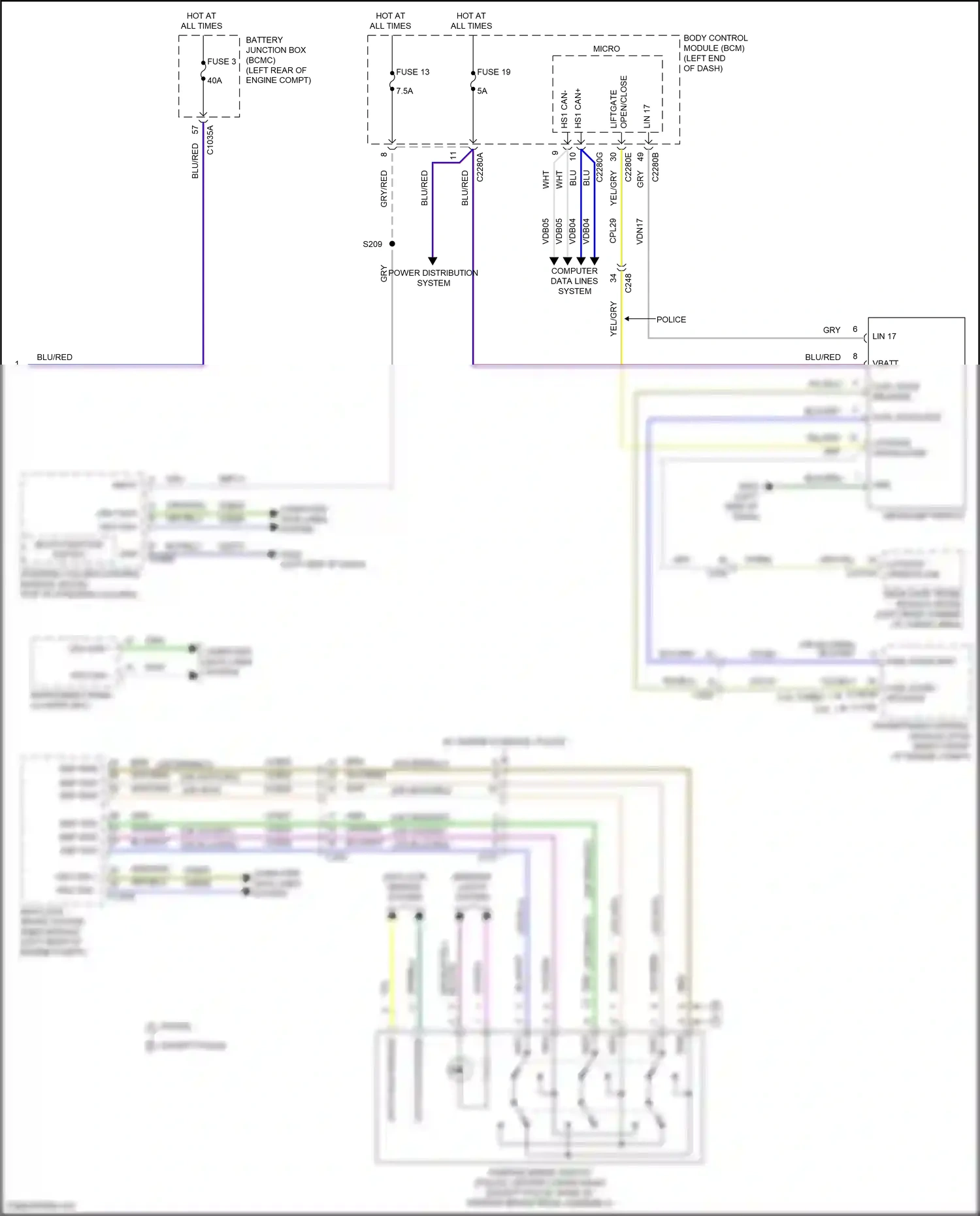 Wiring diagram vio/gry for Ford Explorer VI (2019-2024) (25 of 76)