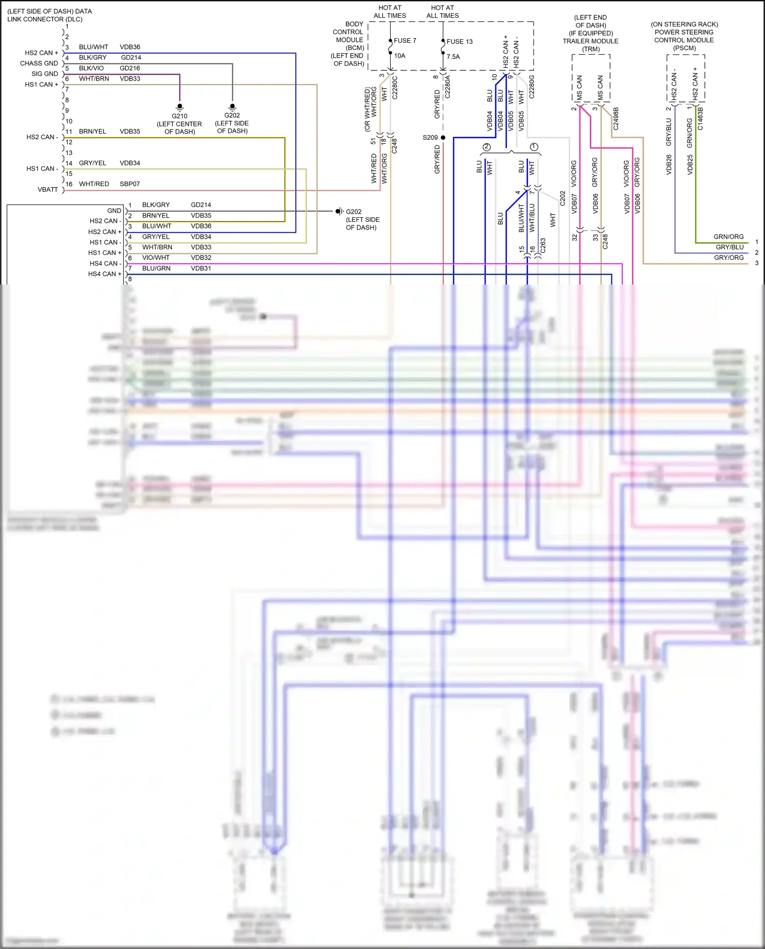 Wiring diagram wht/org for Ford Explorer VI (2019-2024) (1 of 74)