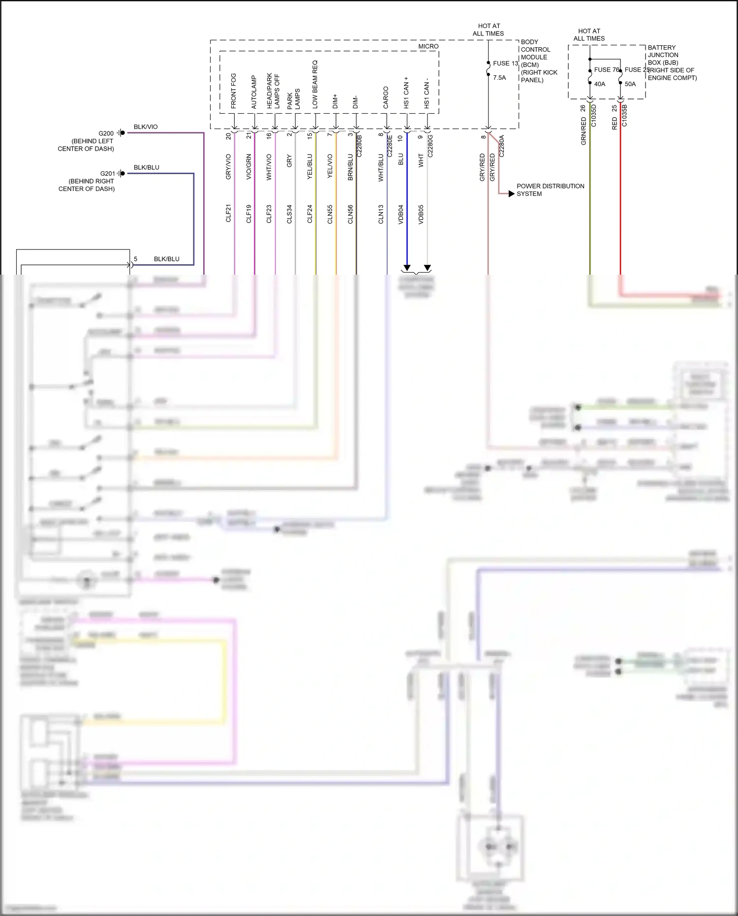 Wiring diagram automatic a/c for Ford F-150 XIII facelift (2017-2020) (2 of 2)