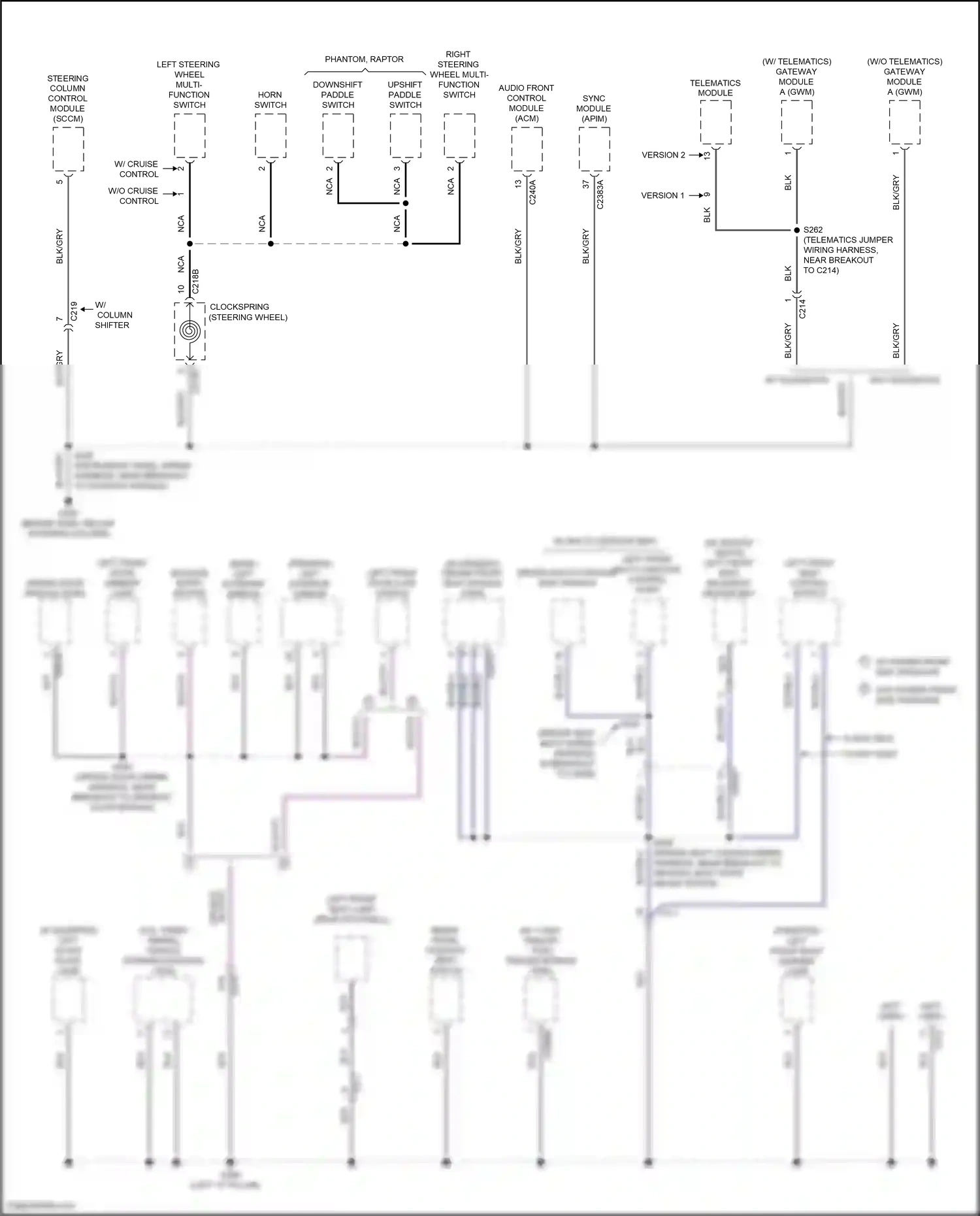 Wiring diagram downshift paddle switch for Ford F-150 XIII facelift (2017-2020) (2 of 3)