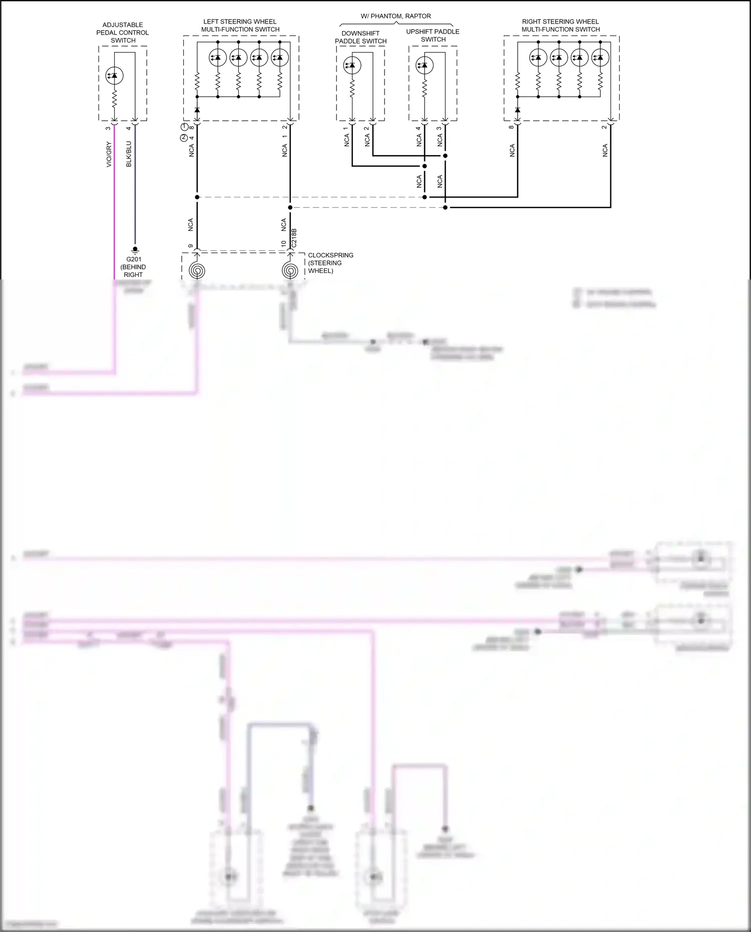 Wiring diagram downshift paddle switch for Ford F-150 XIII facelift (2017-2020) (3 of 3)