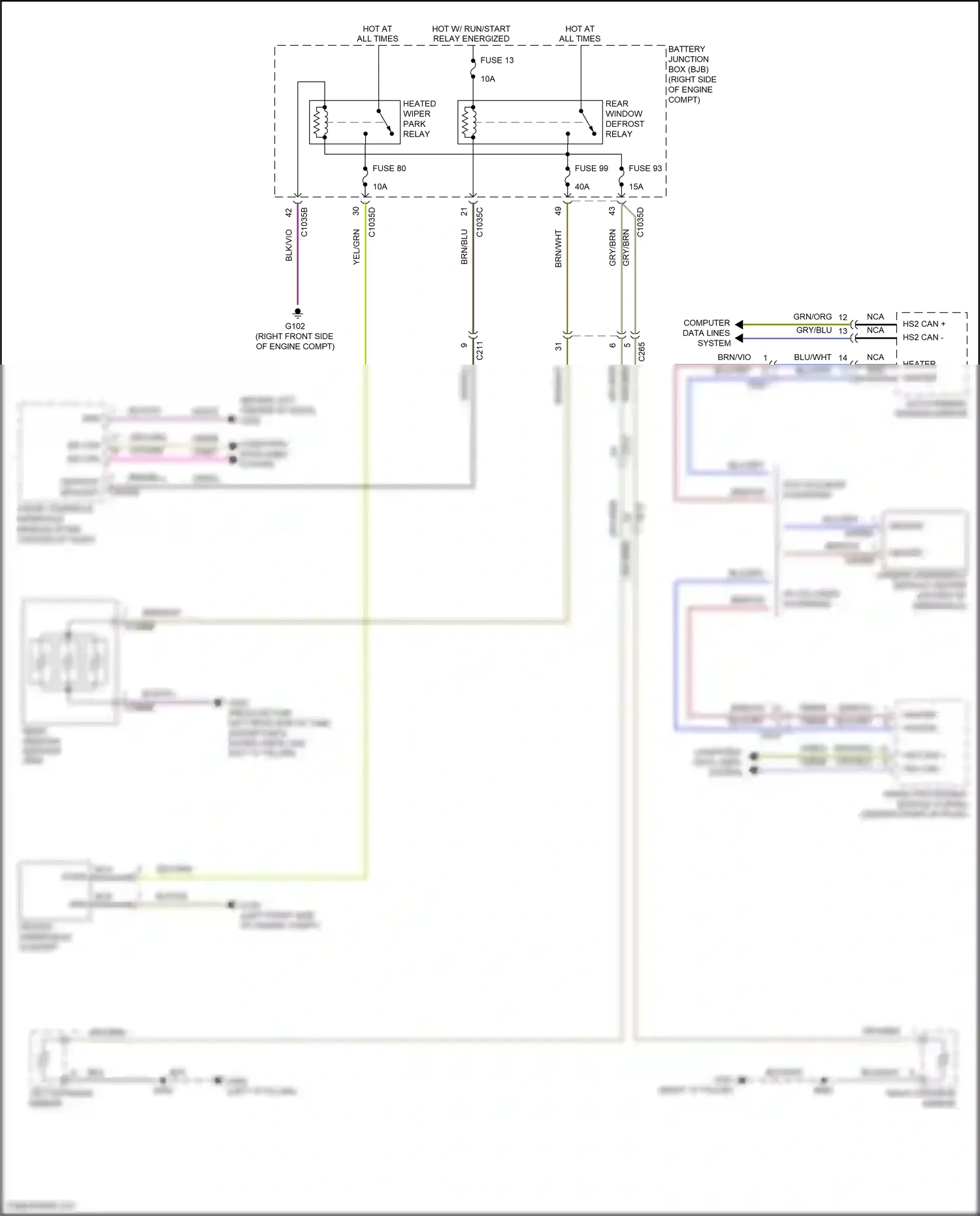 Wiring diagram heated windshield element for Ford F-150 XIII facelift (2017-2020) (1 of 2)