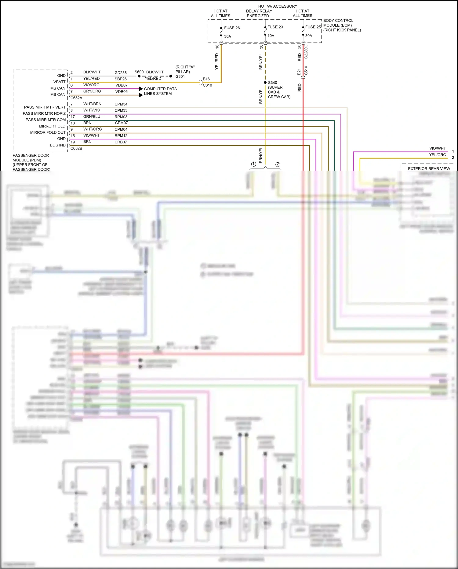 Wiring diagram left front door window control switch for Ford F-150 XIII facelift (2017-2020) (3 of 6)