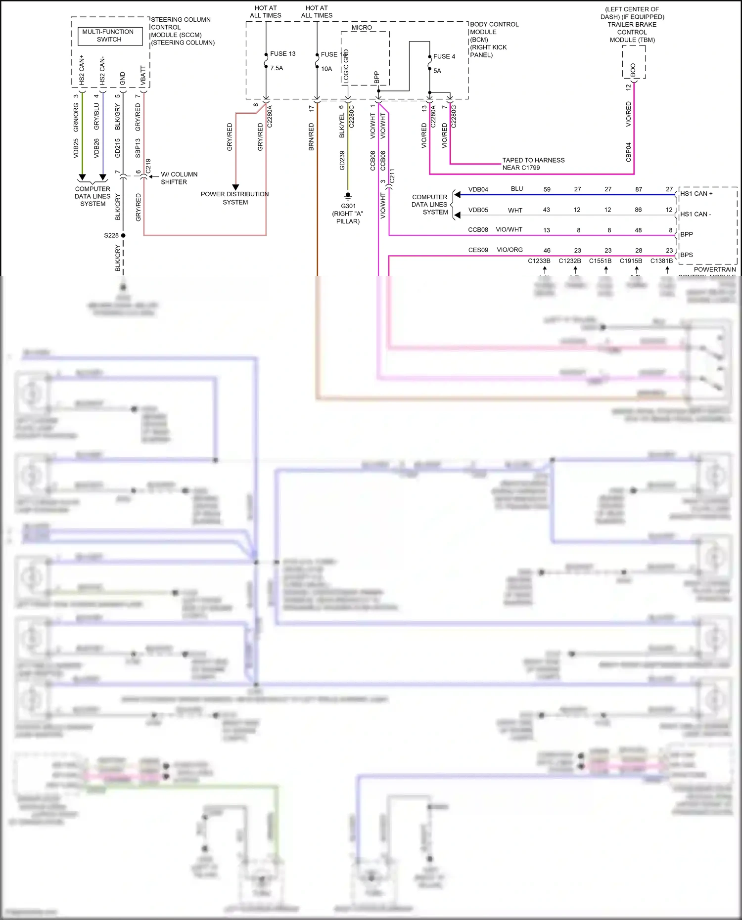 Wiring diagram multi- function switch for Ford F-150 XIII facelift (2017-2020) (4 of 8)