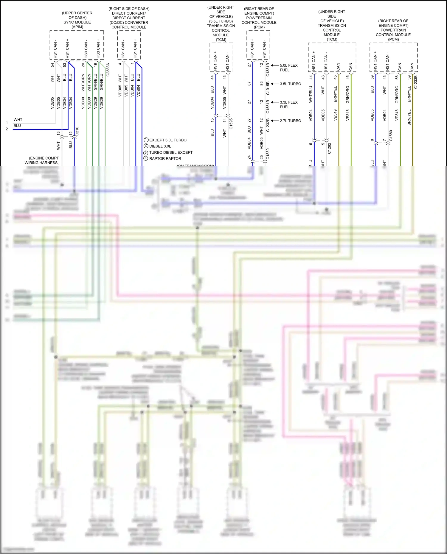 Wiring diagram nox sensor module 11 for Ford F-150 XIII facelift (2017-2020) (1 of 2)