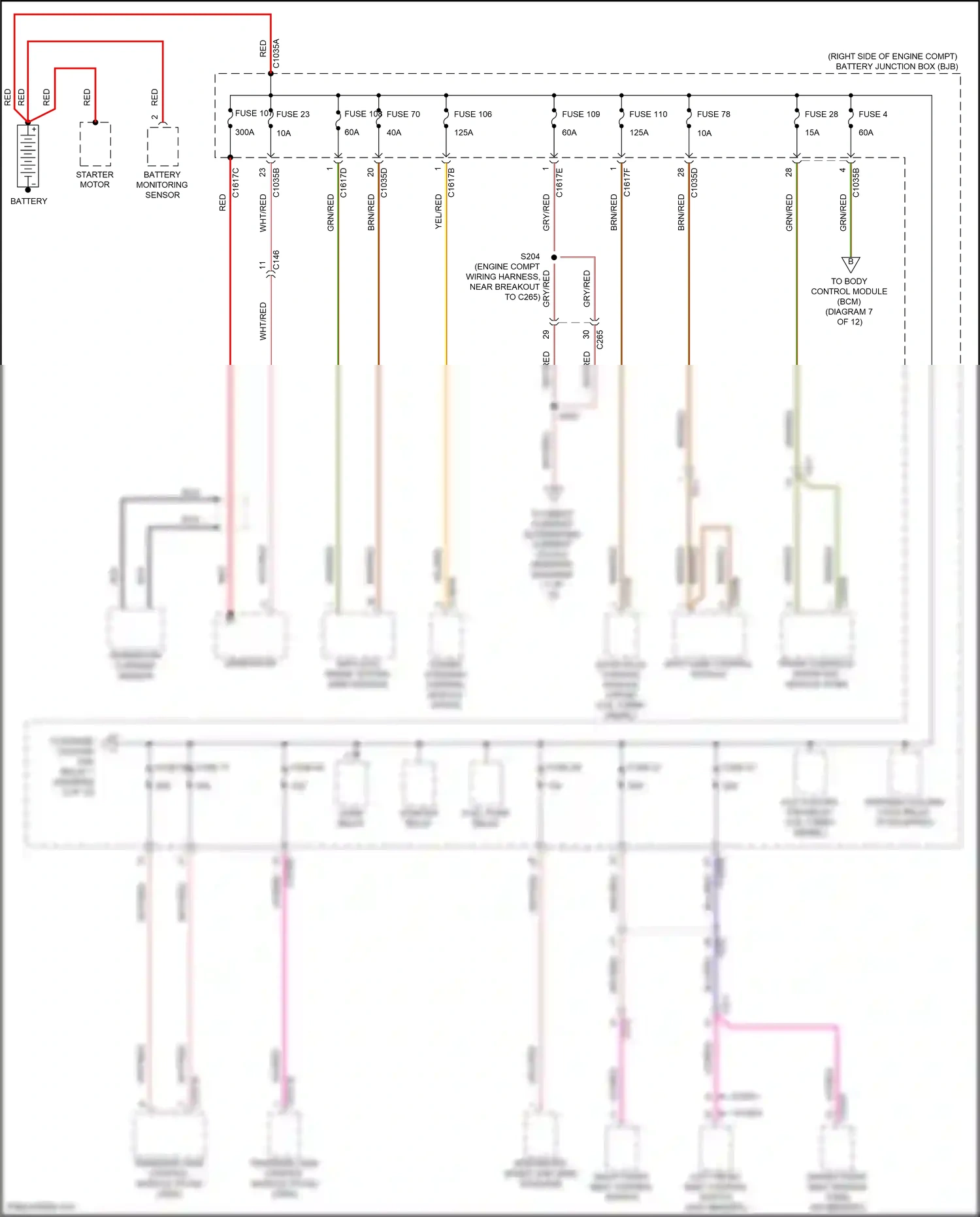 Wiring diagram right front seat control switch for Ford F-150 XIII facelift (2017-2020) (2 of 3)