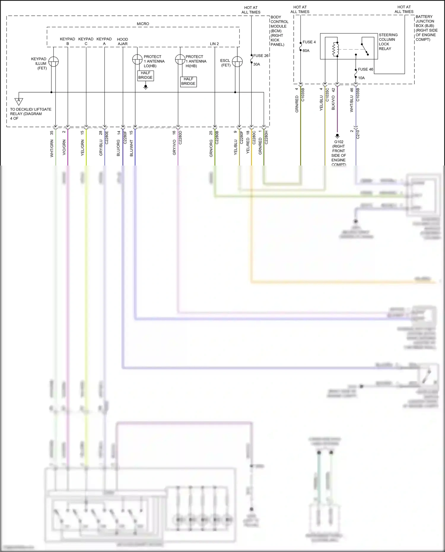 Wiring diagram steering column lock module for Ford F-150 XIII facelift (2017-2020) (1 of 3)